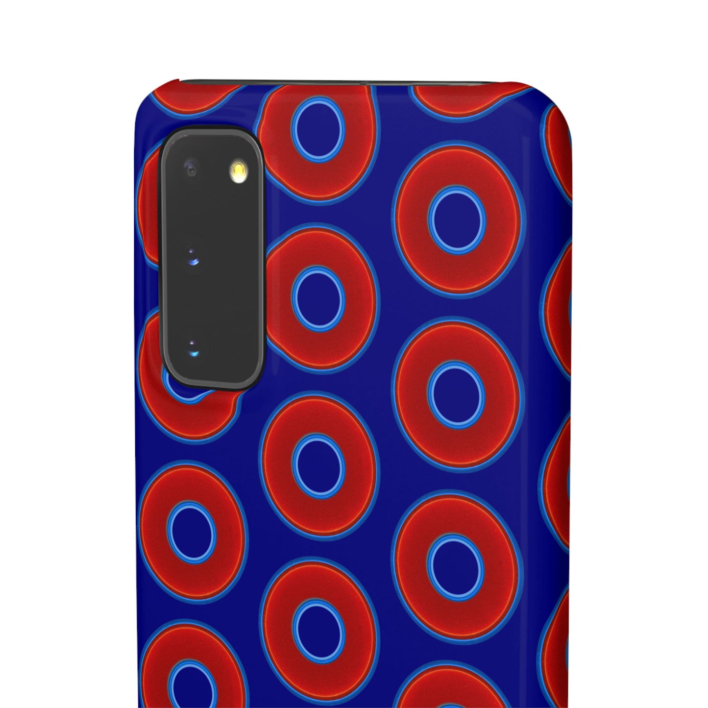 Lumpy Donut Snap Case - red vivid donut print w/vivid navy blue background