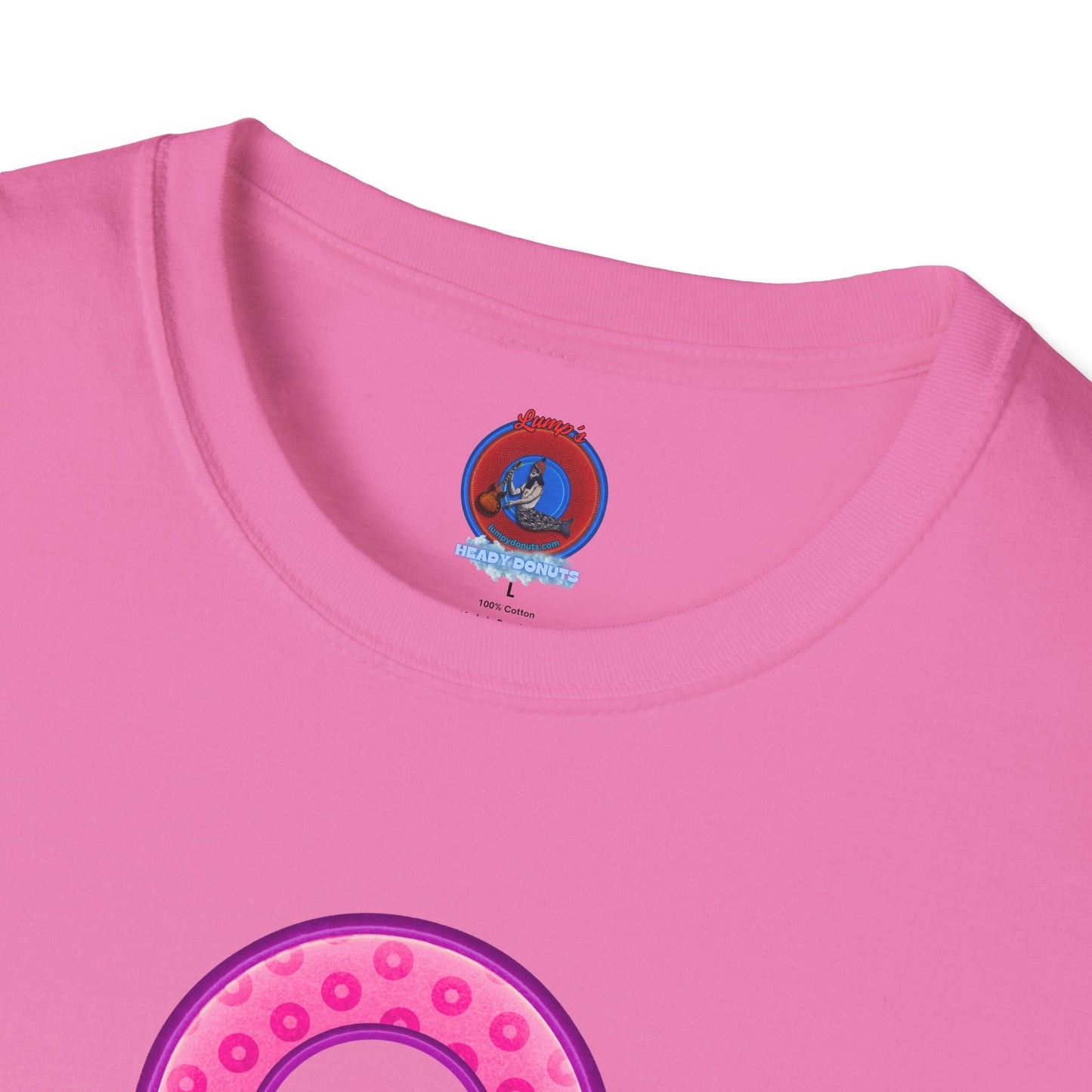 Plain Donuts/Unisex Soft-Style - "Plain Wide Mouthed Paradoxical Donuts" - pink/light purple donuts