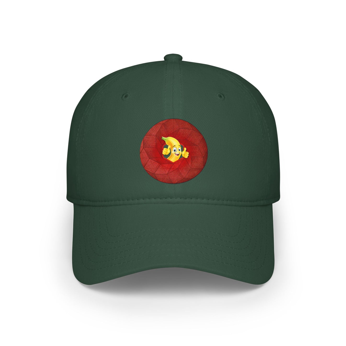 Lumpy Donut Baseball Cap - "This Donut Hat is Bananas" - variant 4 - cubed red donut w/