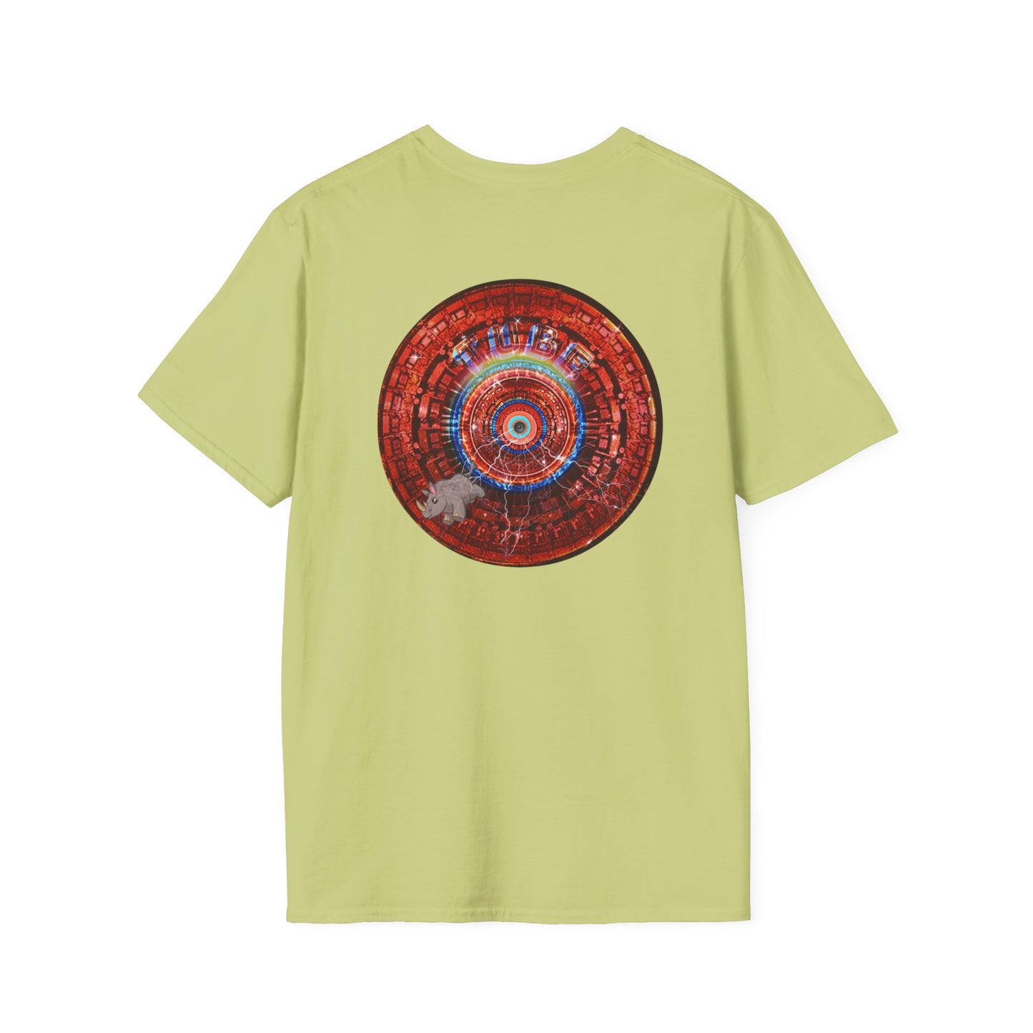 Classic Donut Tee - Unisex Soft-Style - "Rhinos Do Run From Thunder" - series 1.0  - variant 1 - red donut