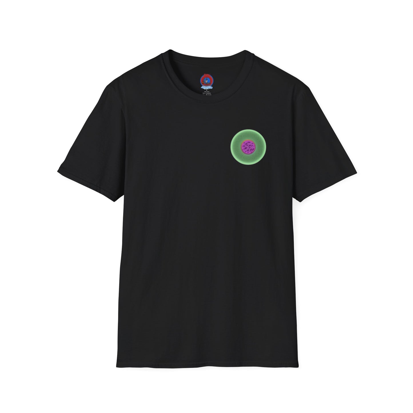 Classic Donut Tee - Unisex Soft-Style - "Swimming By" - variant 1 - series 1.0 - florescent green donut