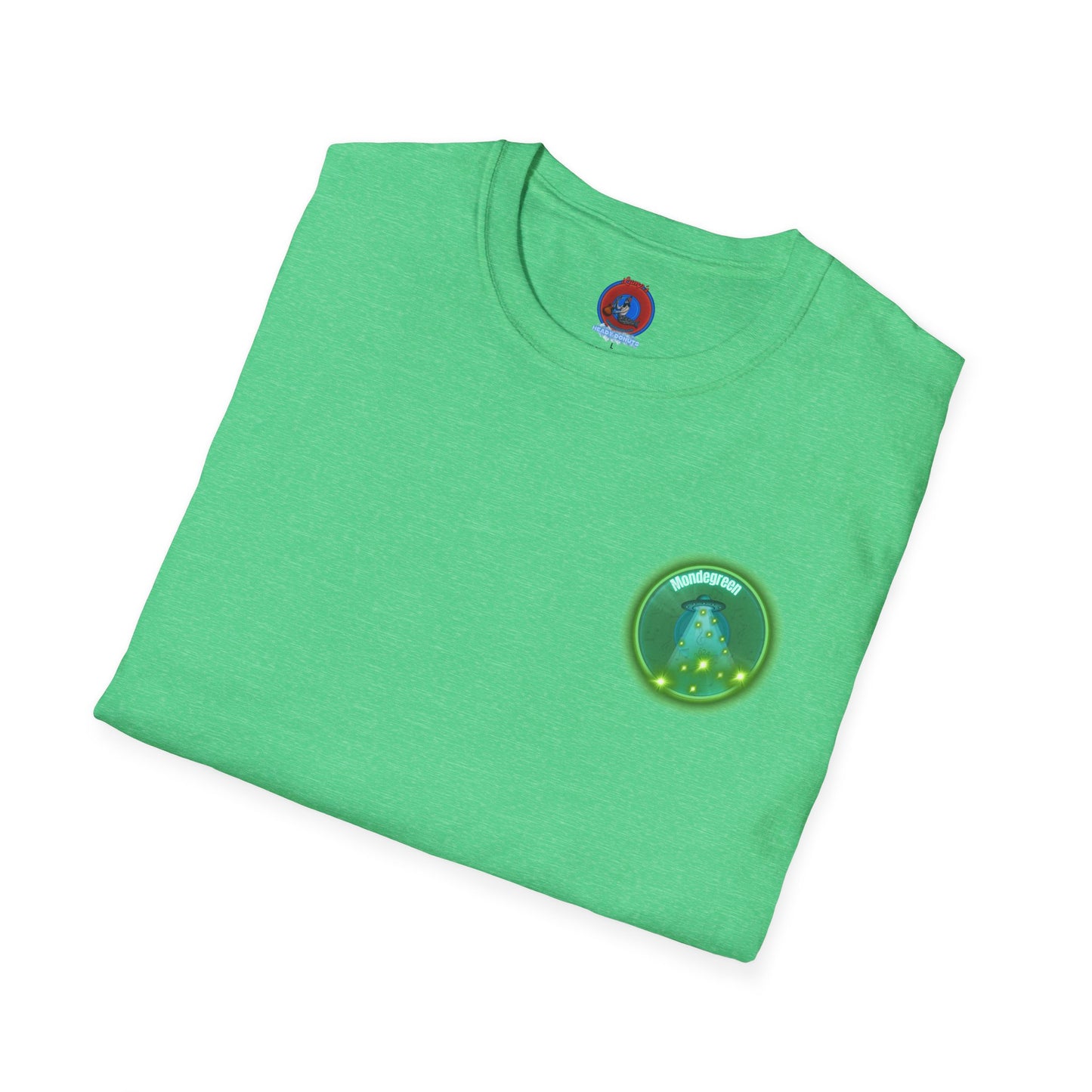 Classic Donut Tee - Unisex Soft-Style - "Close Encounters of the Delaware kind - Mondegreen Donut"  " variant 1 - green donut