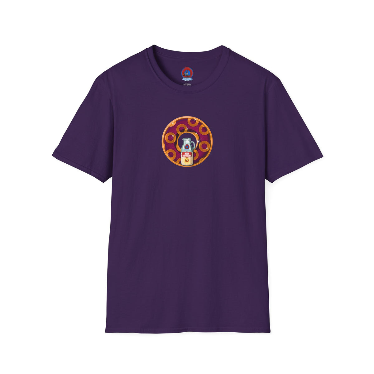 Classic Donut Tee - Unisex Soft-Style - "Princely Wooked Cream - YEMSG Donut " - burgundy/orange rustic paradox donut - variant 1