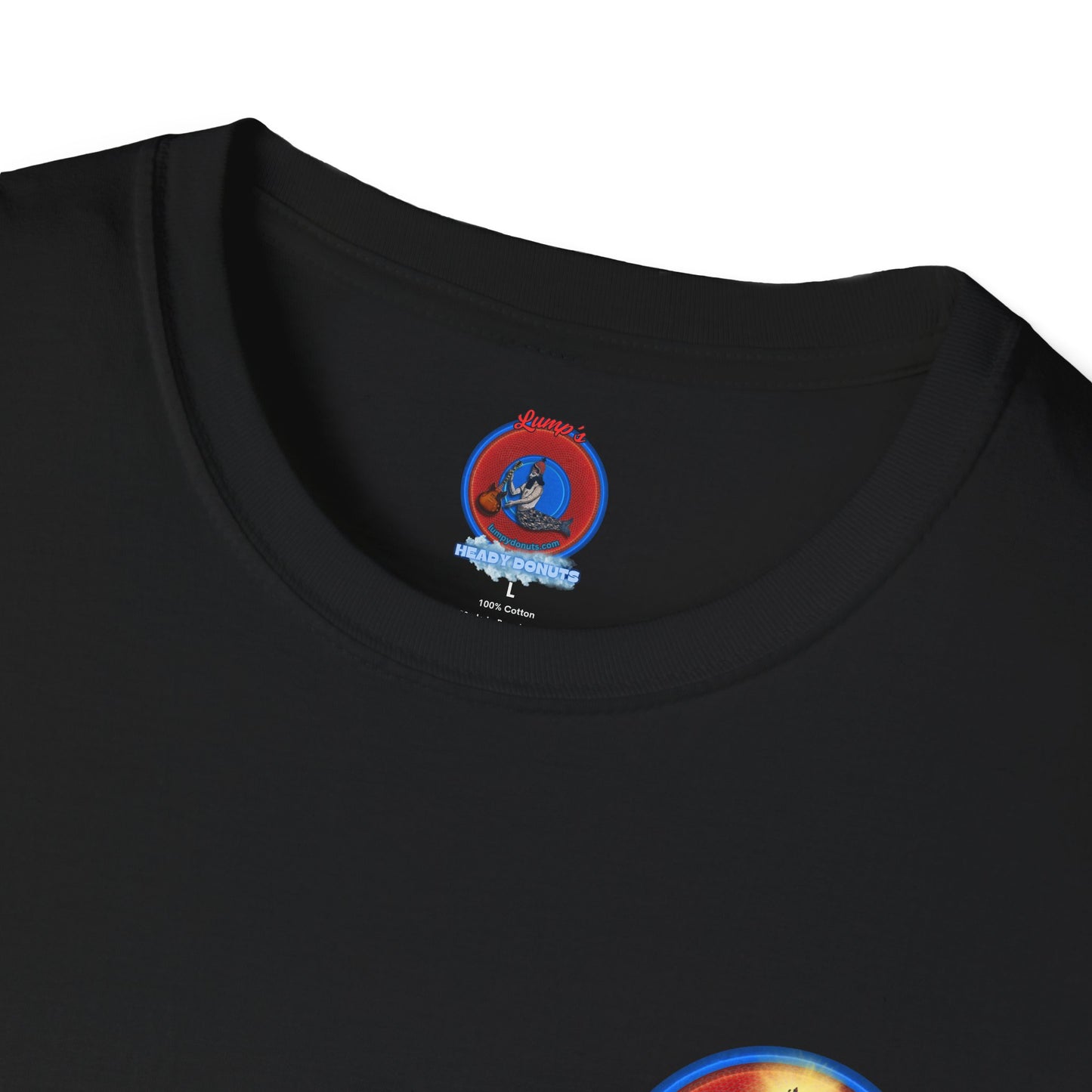 Classic Donut Tee - Unisex Soft-Style - "It's Always Phishmas in Philly" - rustic red/blue donut