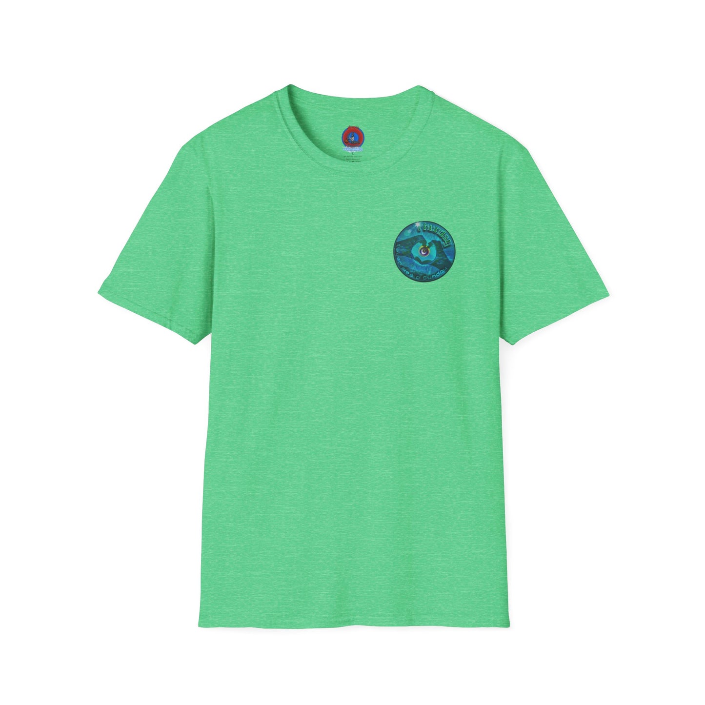 Classic Donut Tee - Unisex Soft-Style - "Sunday Phunday" - series 1.0 - variant 1 - teal donut