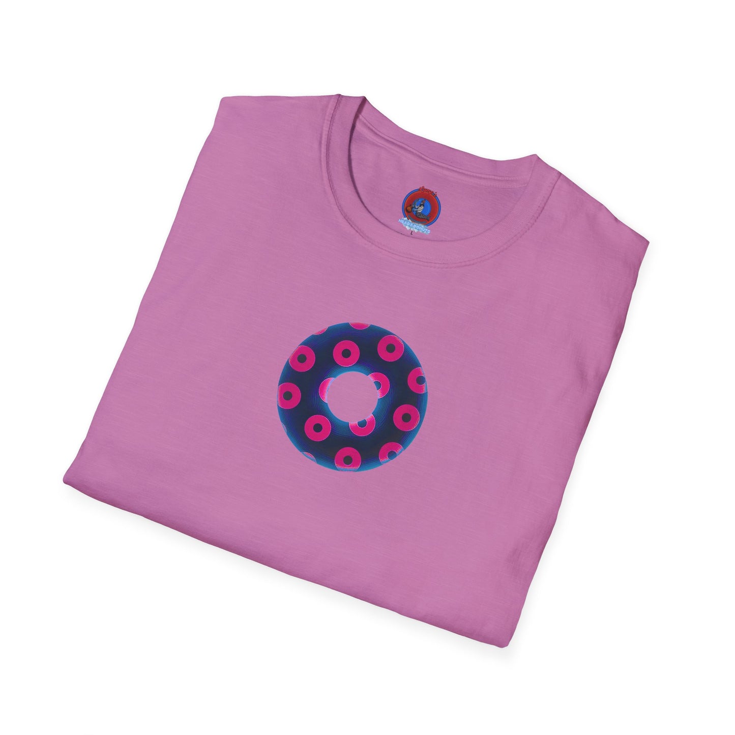 Plain Donuts/Unisex Soft-Style - "Plain Blimpy Paradoxical Donuts" - dark blue/hot pink donuts