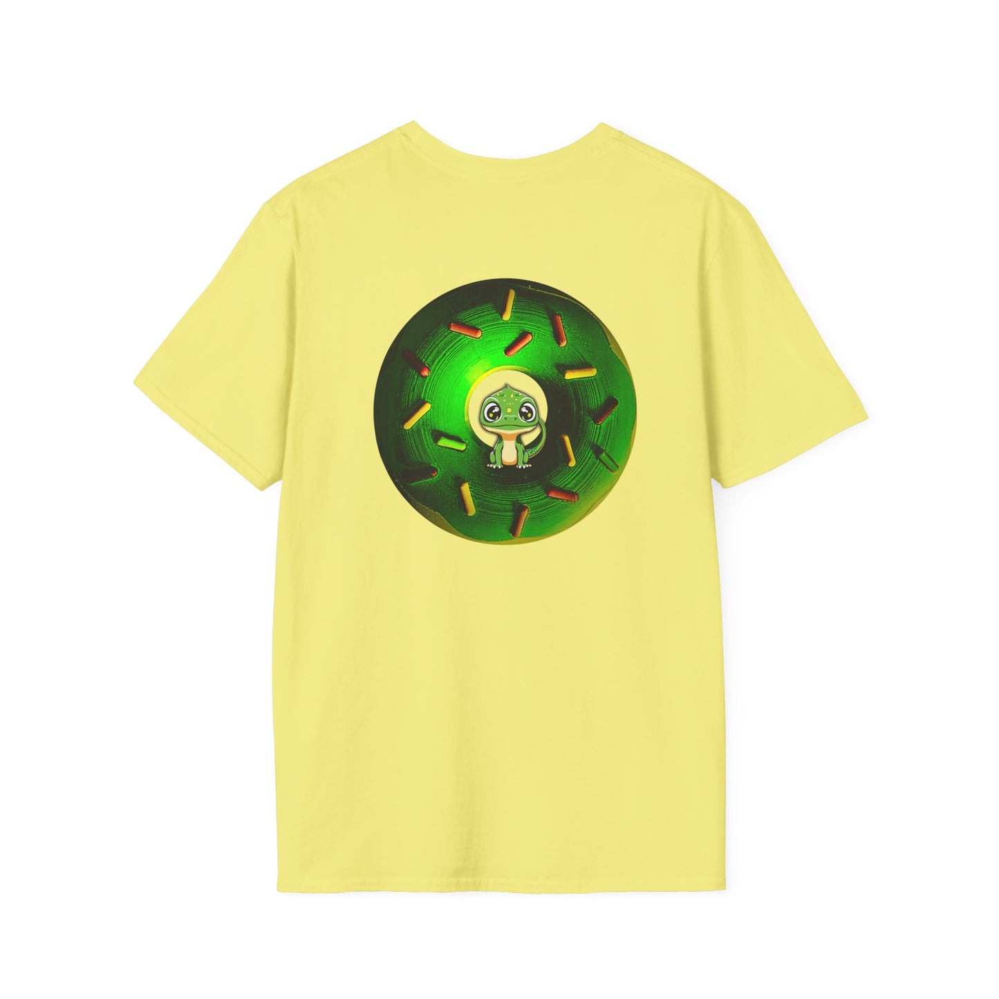 Classic Donut Tee - Unisex Soft-Style - "Baby Rutherford" - green donut - series 1.0
