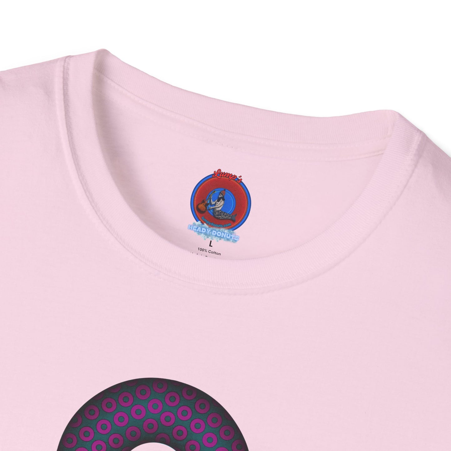 Plain Donuts/Unisex Soft-Style - "Plain Paradoxical Grided Donuts" - dark magenta/faded navy donuts