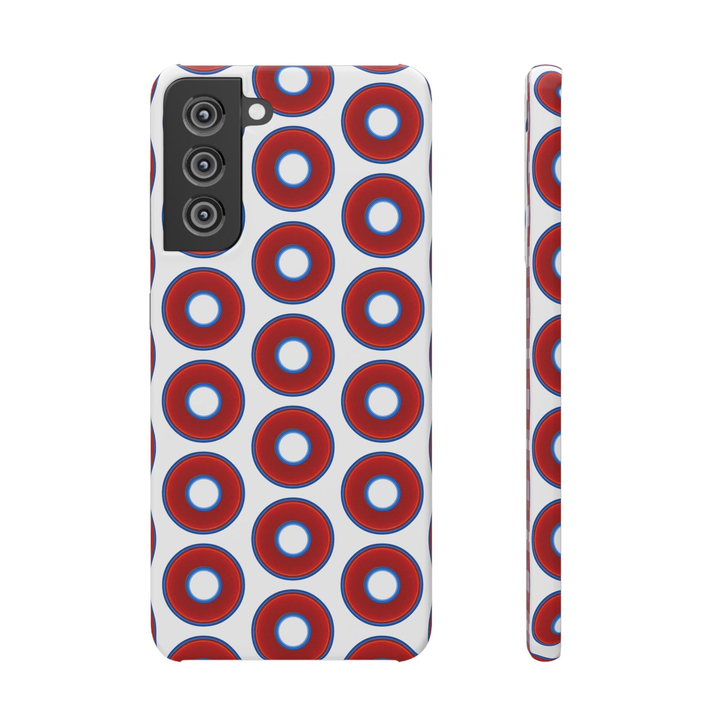 Lumpy Donut Snap Case - red vivid donut print w/white background