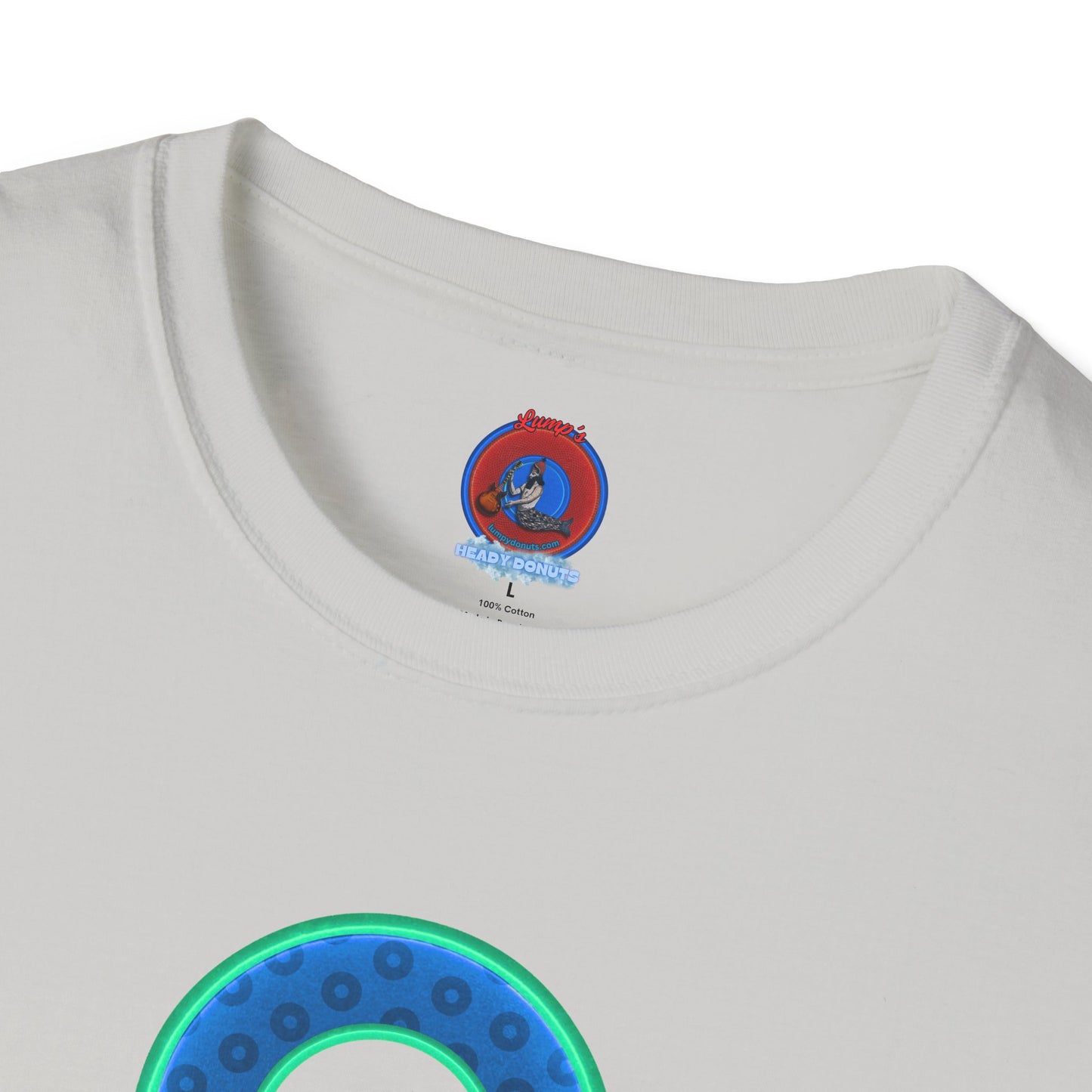 Plain Donuts/Unisex Soft-Style - "Plain Wide Mouthed Paradoxical Donuts" - royal blue/mint green donuts