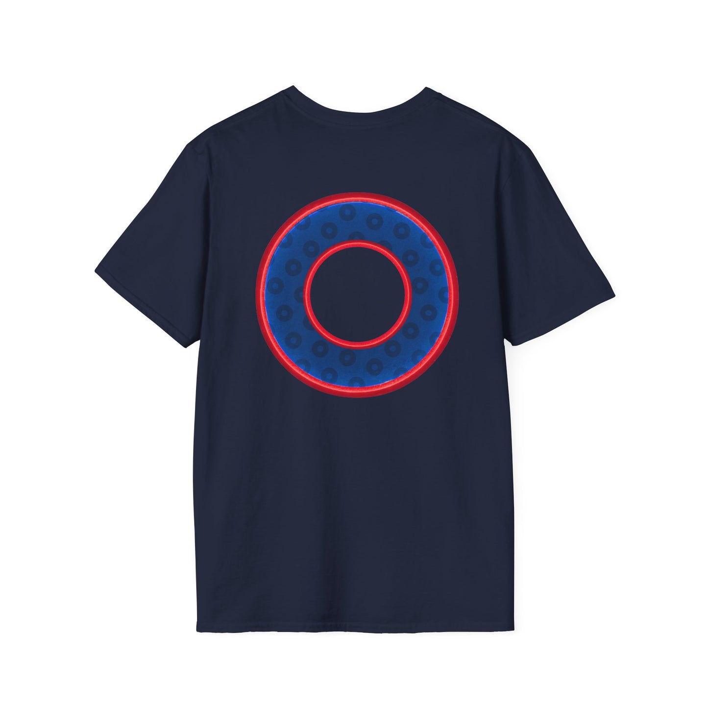 Plain Donuts/Unisex Soft-Style - "Plain Wide Mouthed Paradoxical Donuts" - dark blue/red donuts