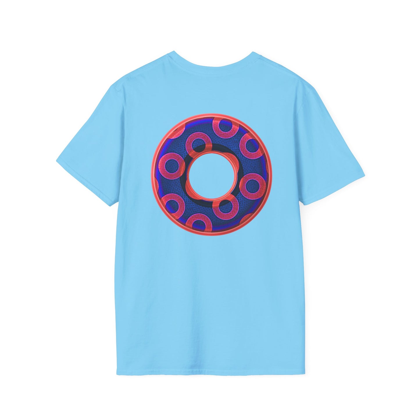 Plain Donuts/Unisex Soft-Style - "Plain Rustic Paradoxical Donuts" - red/dark royal blue donuts