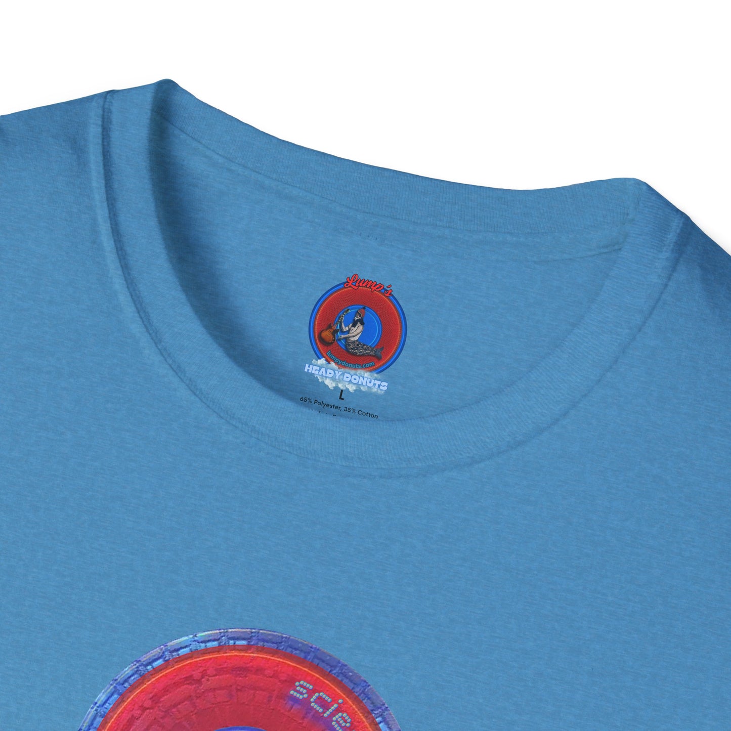Classic Donut Tee - Unisex Soft-Style - "Tube Donuts" - series 1.0 - red donut/lighter blue bordering