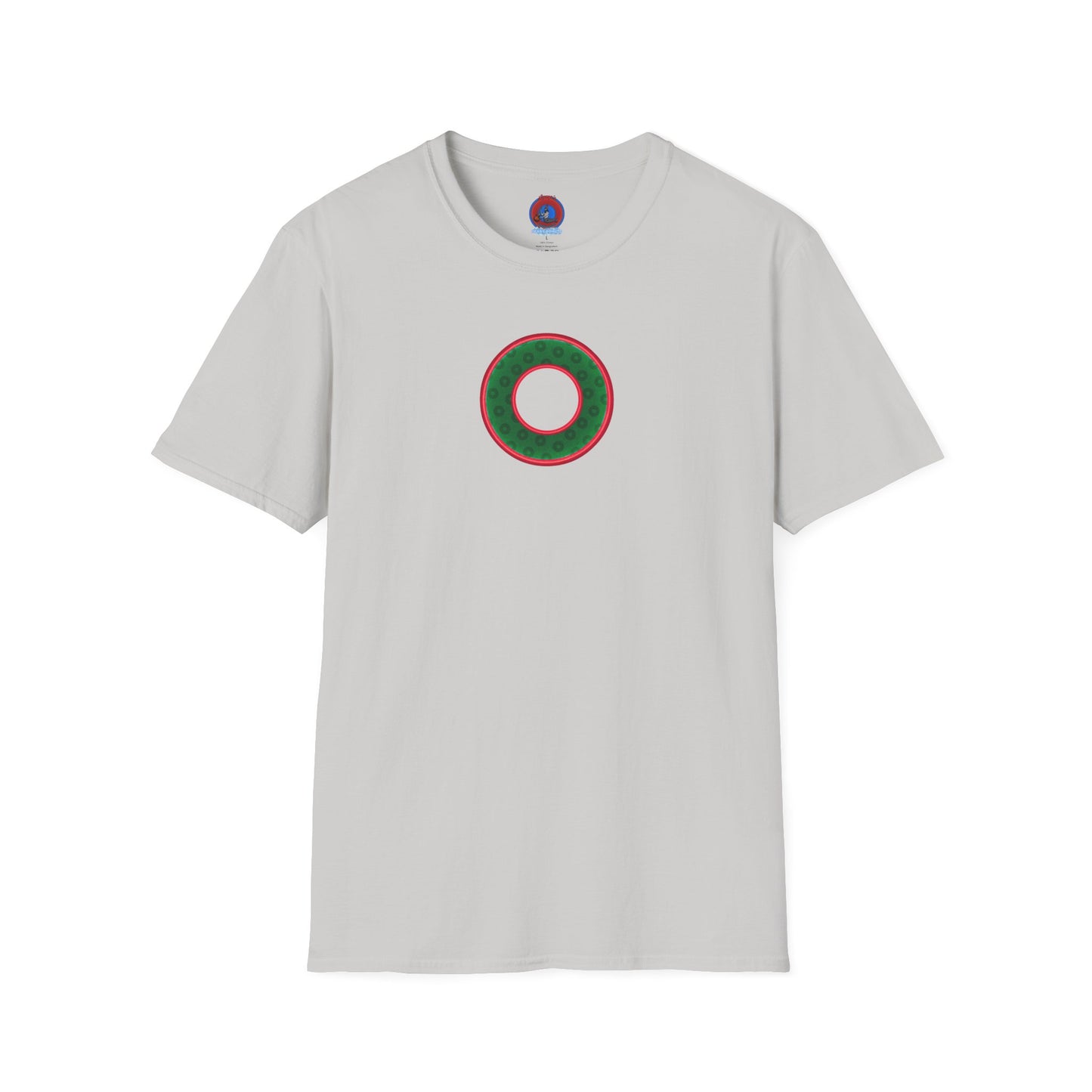 Plain Donuts/Unisex Soft-Style - "Plain Wide Mouthed Paradoxical Donuts" - dark green/red donuts