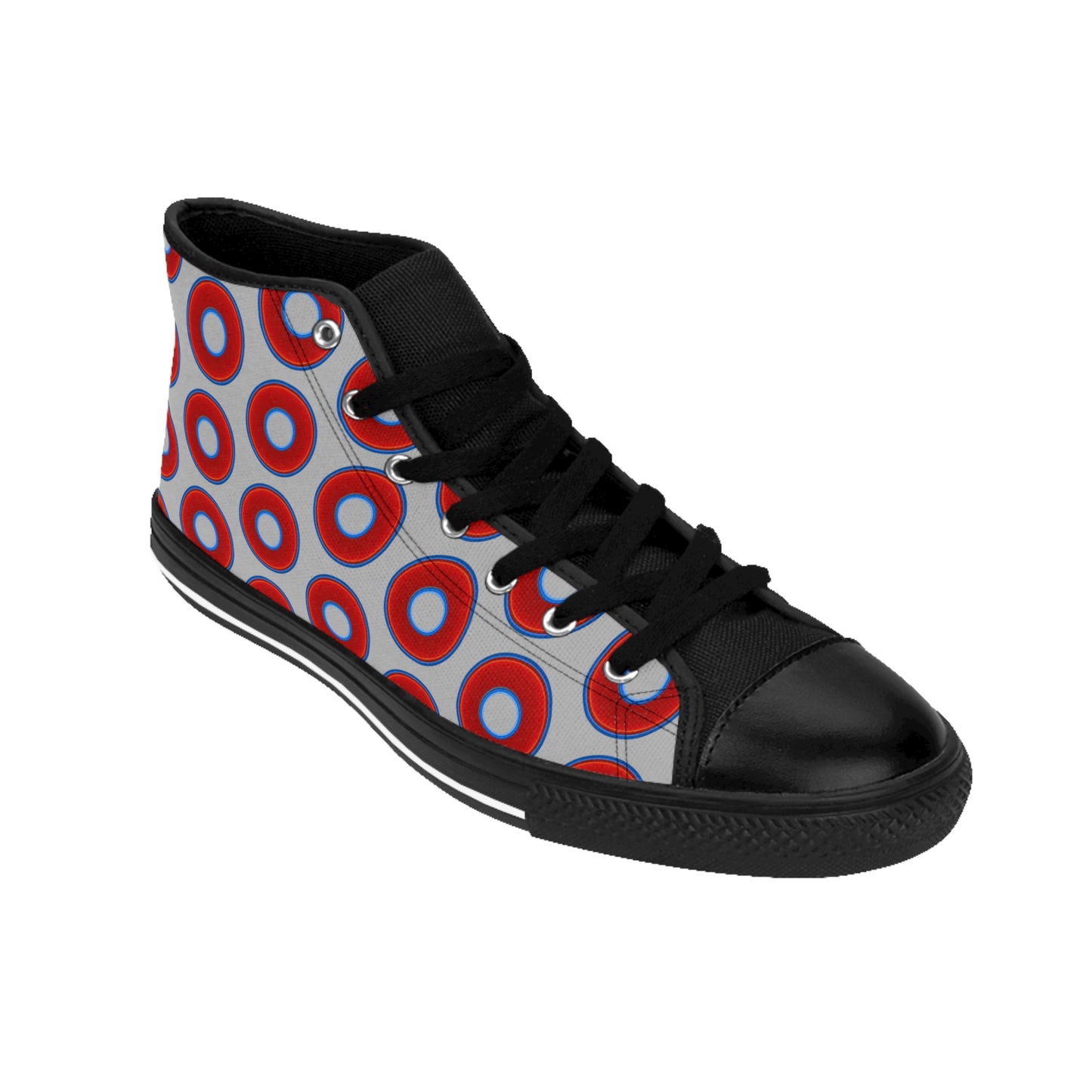 Cushiony Convectors - High Tops - red vivid donuts w/light gray background