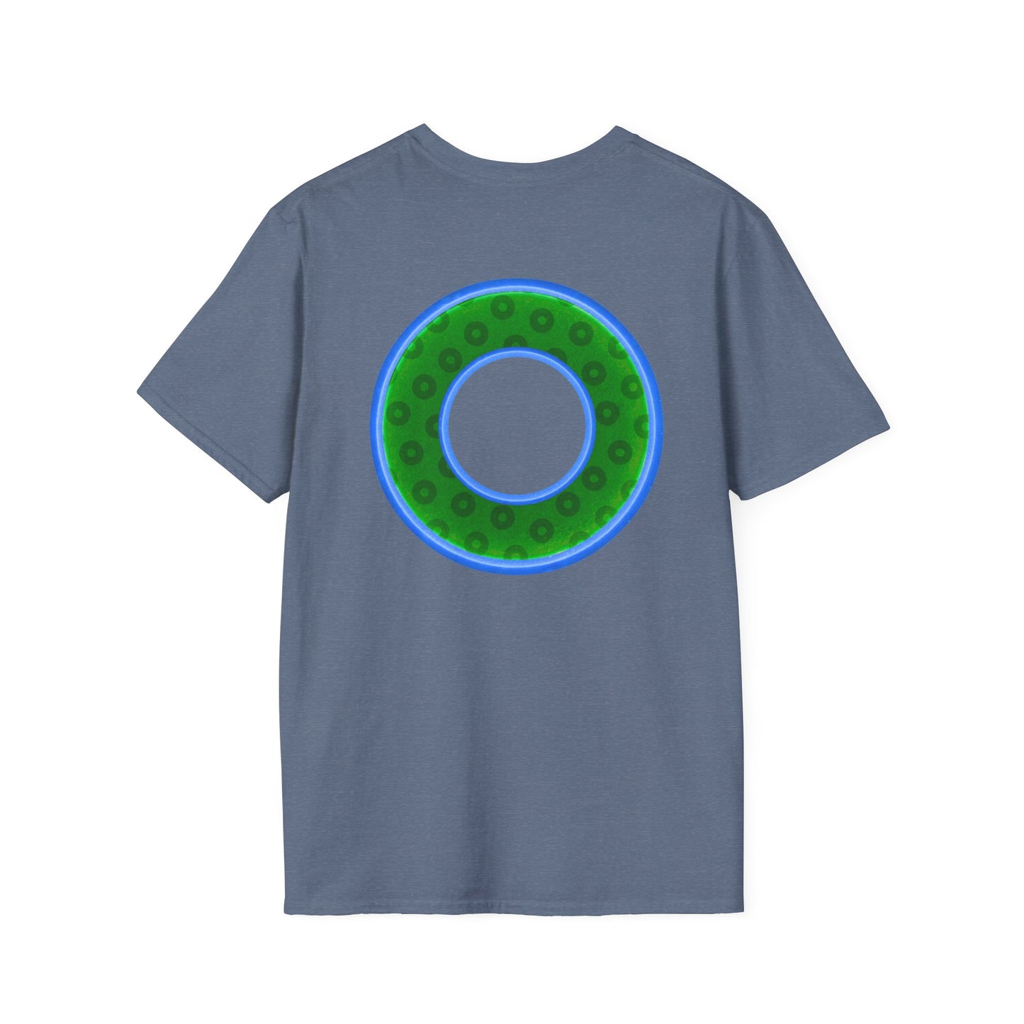 Plain Donuts/Unisex Soft-Style - "Plain Wide Mouthed Paradoxical Donuts" - green/light blue donuts