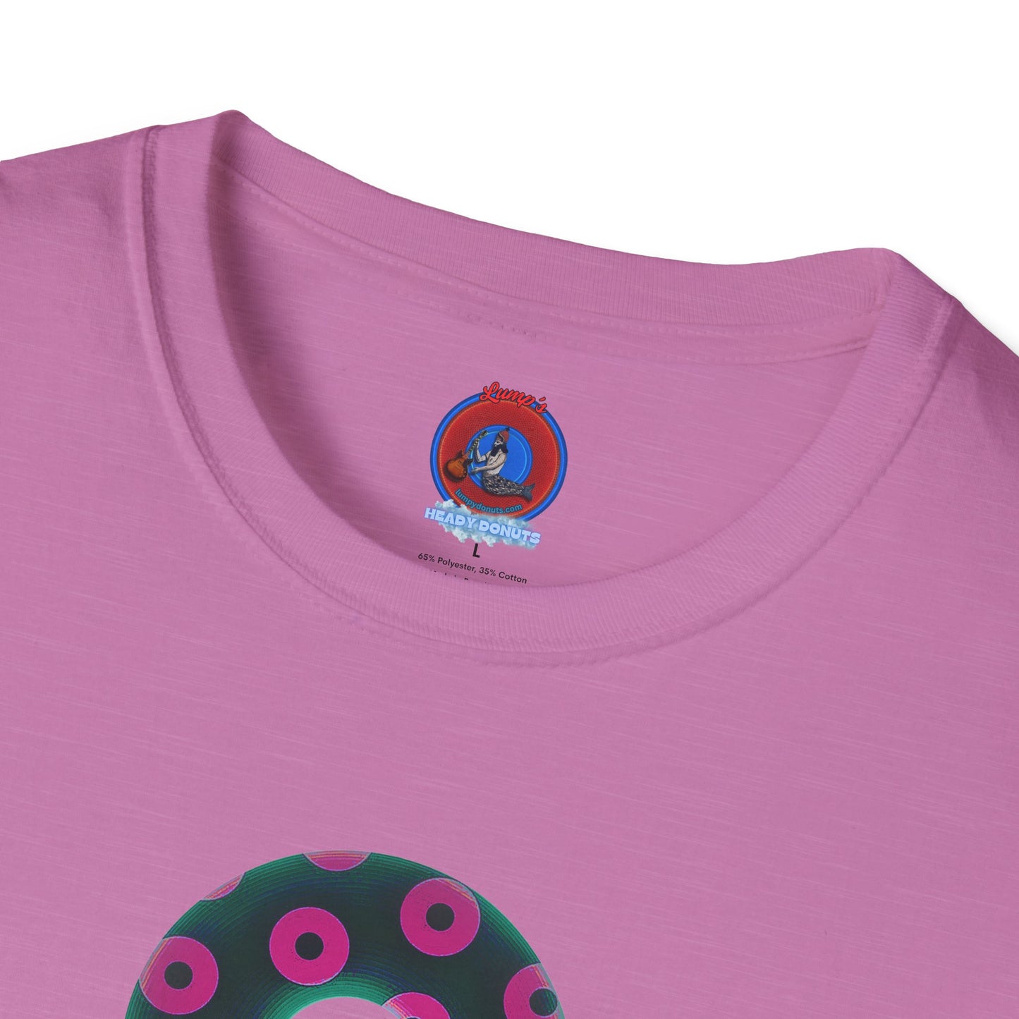 Plain Donuts/Unisex Soft-Style - "Plain Blimpy Paradoxical Donuts" - dark green/magenta donuts