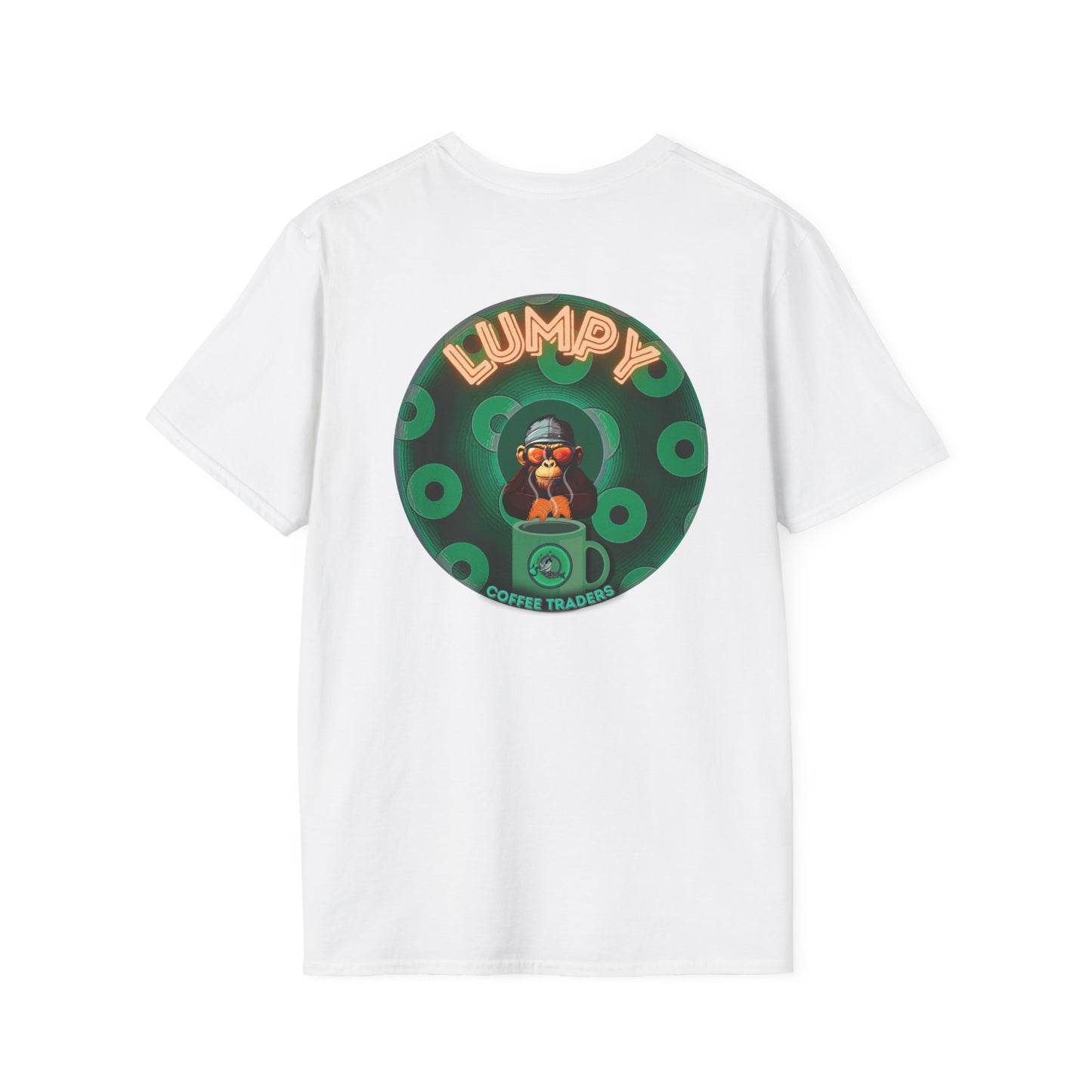 Lumpy Coffee Traders Tee - Unisex Soft-Style - "Taboo, taboot!" - paradoxical logo donut - variant 1