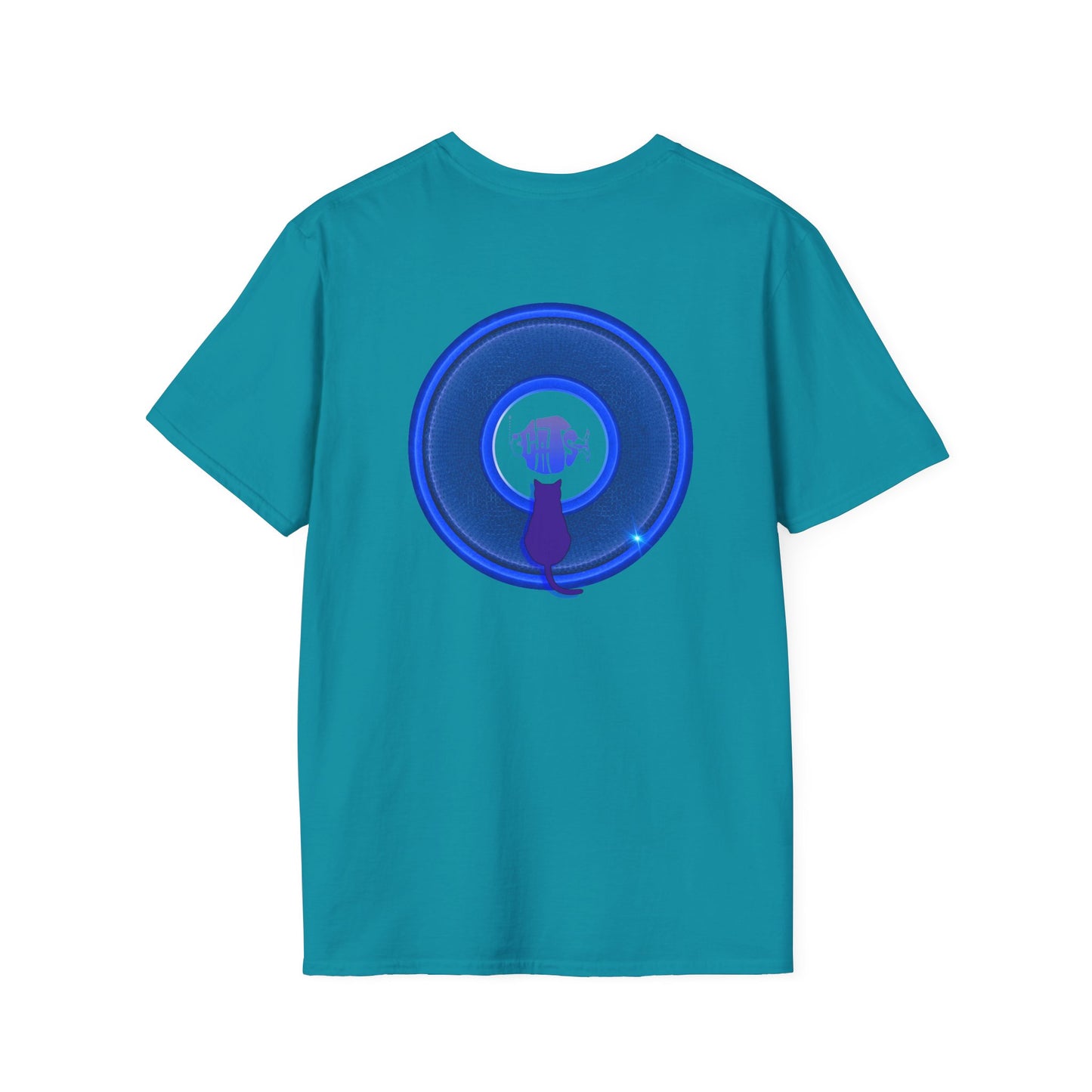Classic Donut Tee - Unisex Soft-Style - "Cats: The Donut" - rustic blue/blue donut - variant 1