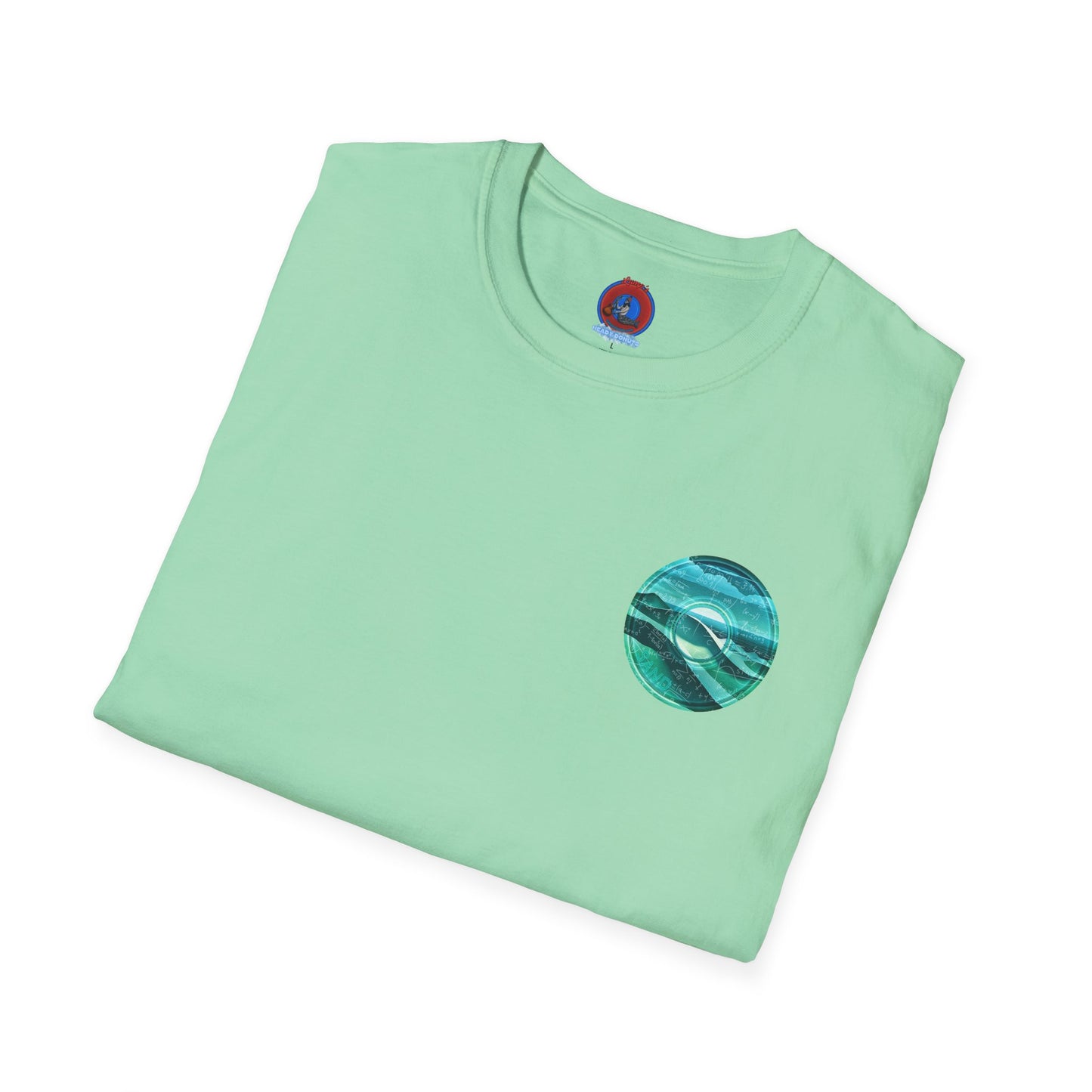 Classic Donut Tee - Unisex Soft-Style - "The Equating Donut " - series 1.0  - teal donut