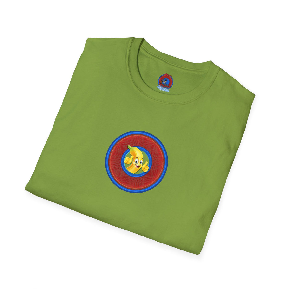 Classic Donut Tee - Unisex Soft-Style - "Dis sheet, it's bananas!" - series 1.0 - variant 6 - traditional red/blue donut