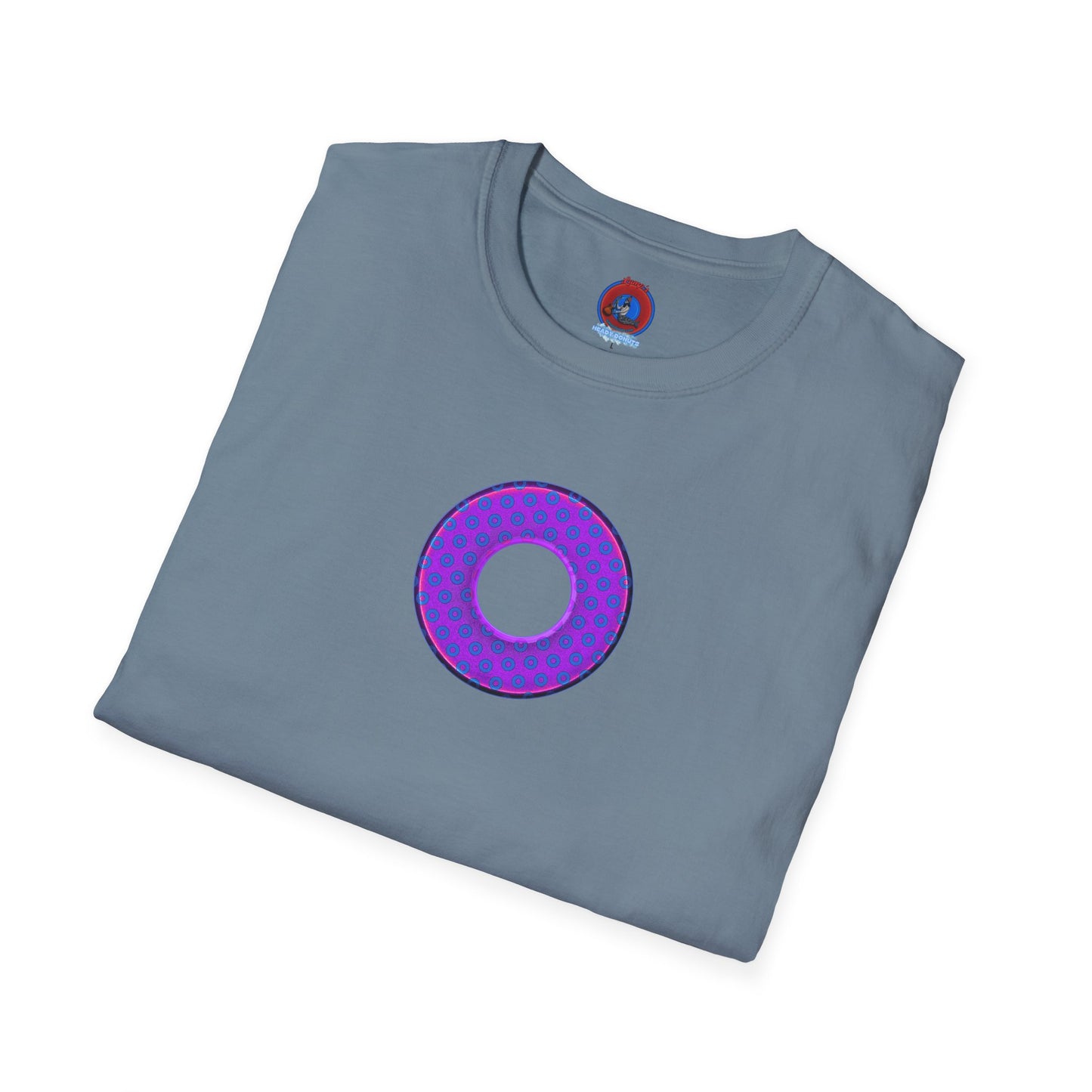 Plain Donuts/Unisex Soft-Style - "Plain Electric Paradoxical Donuts" - bright purple/royal blue donuts