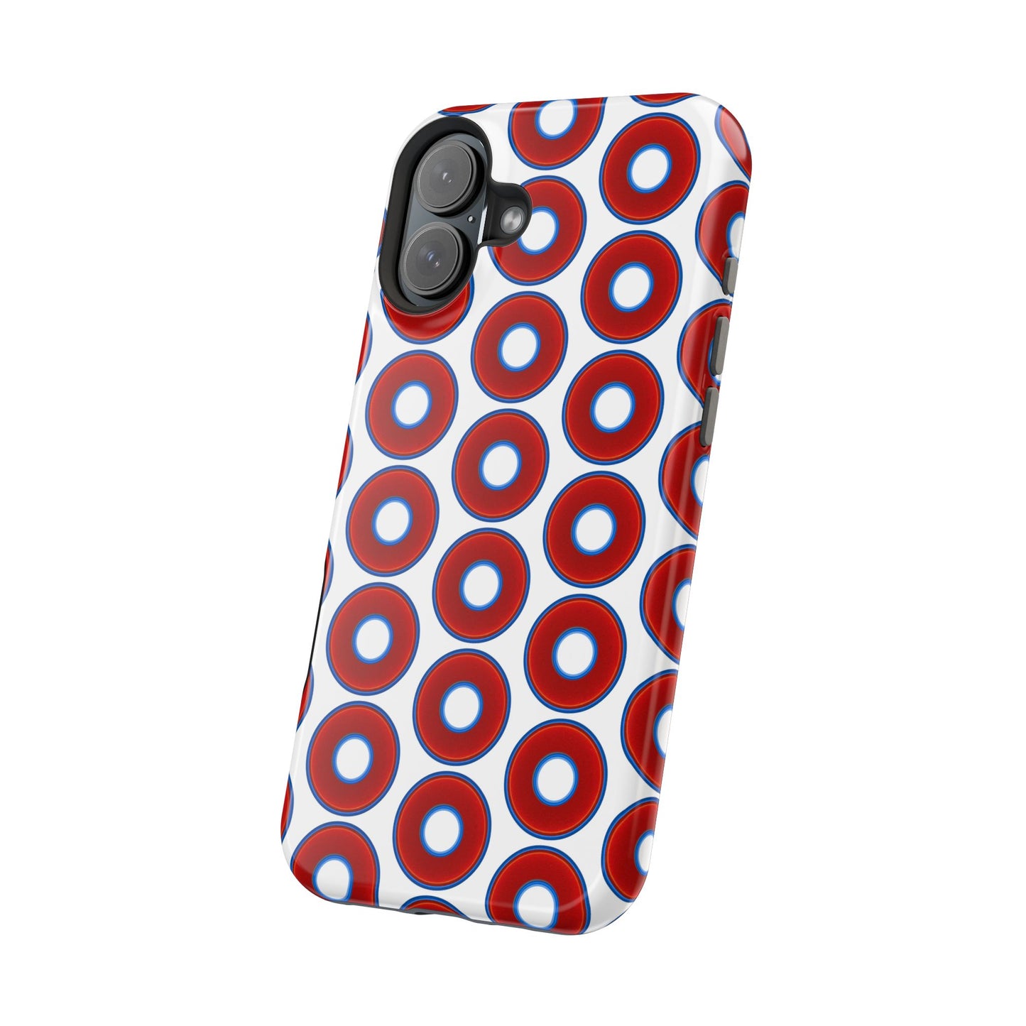 Magnetic Tough Donut Case - red vivid donut print w/white background