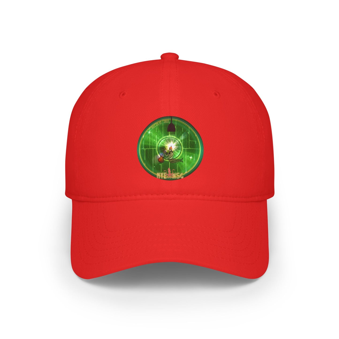 Lumpy Donut Baseball Cap - "There was a party Dec 28-31, 2022 - now tell me where were you" - vivid green word donut w/