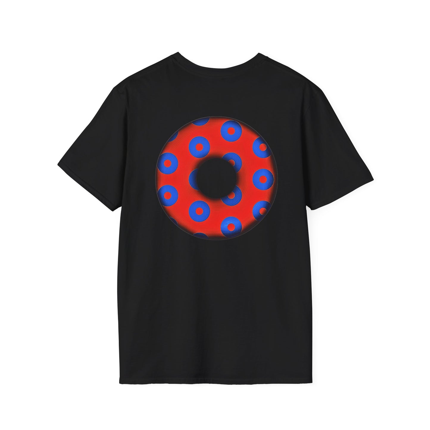 Plain Donuts/Unisex Soft-Style - "Plain Blimpy Paradoxical Donuts" - red/blue donuts