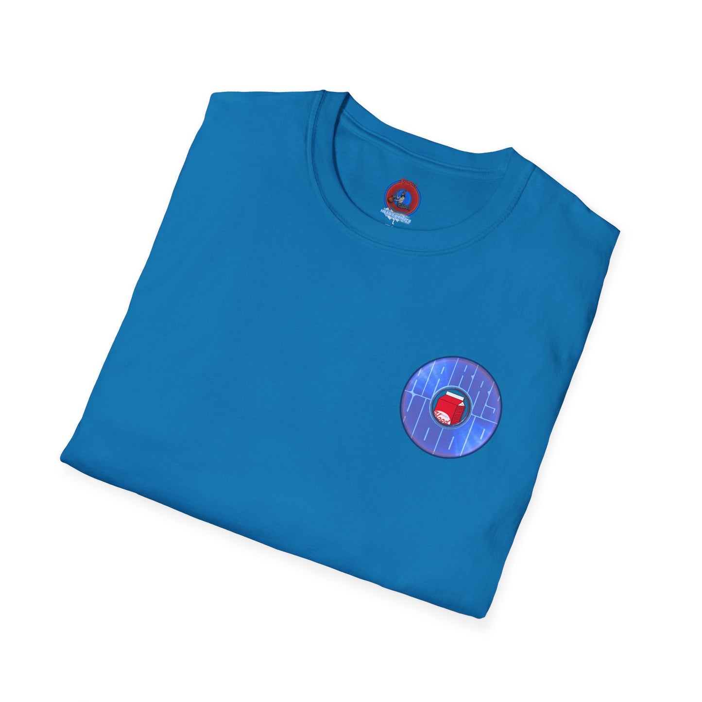 Classic Donut Tee - Unisex Soft-Style - "Harry Left His Shirt" - series 1.0  - variant 3 - purple/blue donut