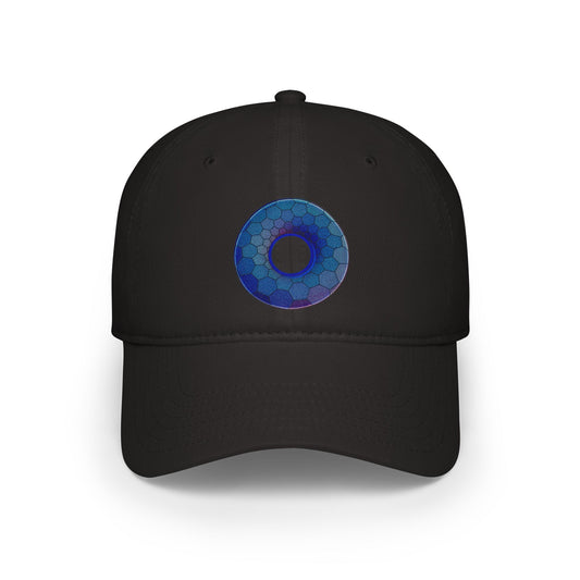 Lumpy Donut Baseball Cap - "Plain Hexadonut" - variant 2 - blue hexadonut w/