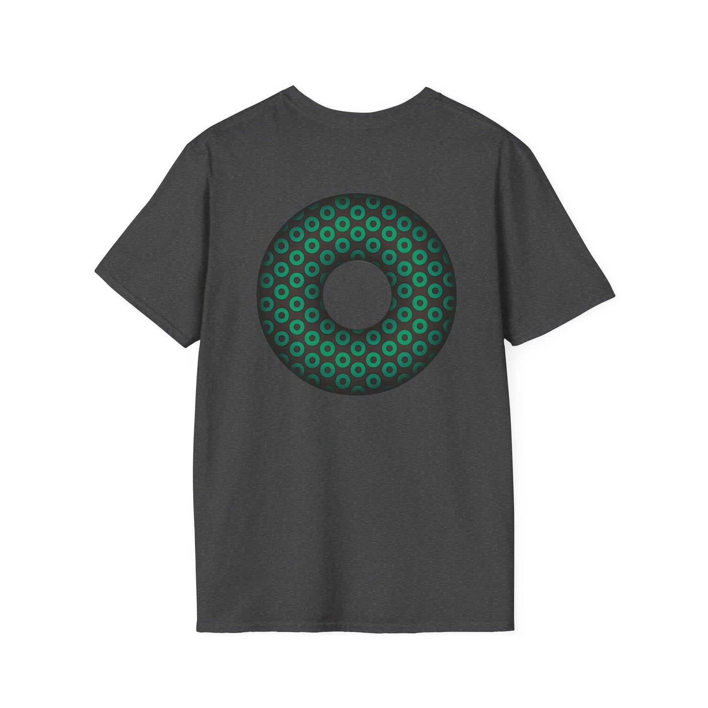 Plain Donuts/Unisex Soft-Style - "Plain Paradoxical Grided Donuts" - green/dark gray donuts