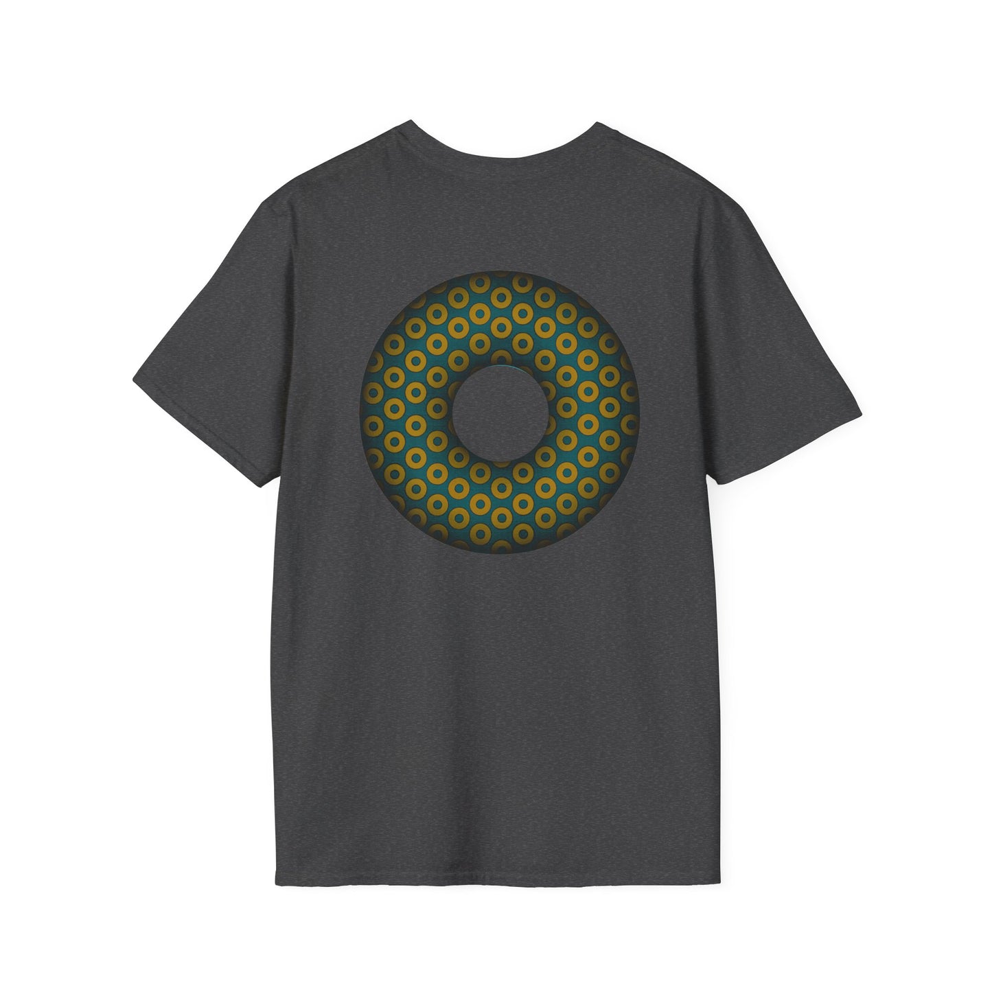 Plain Donuts/Unisex Soft-Style - "Plain Paradoxical Grided Donuts" - midnight gold/midnight teal donuts
