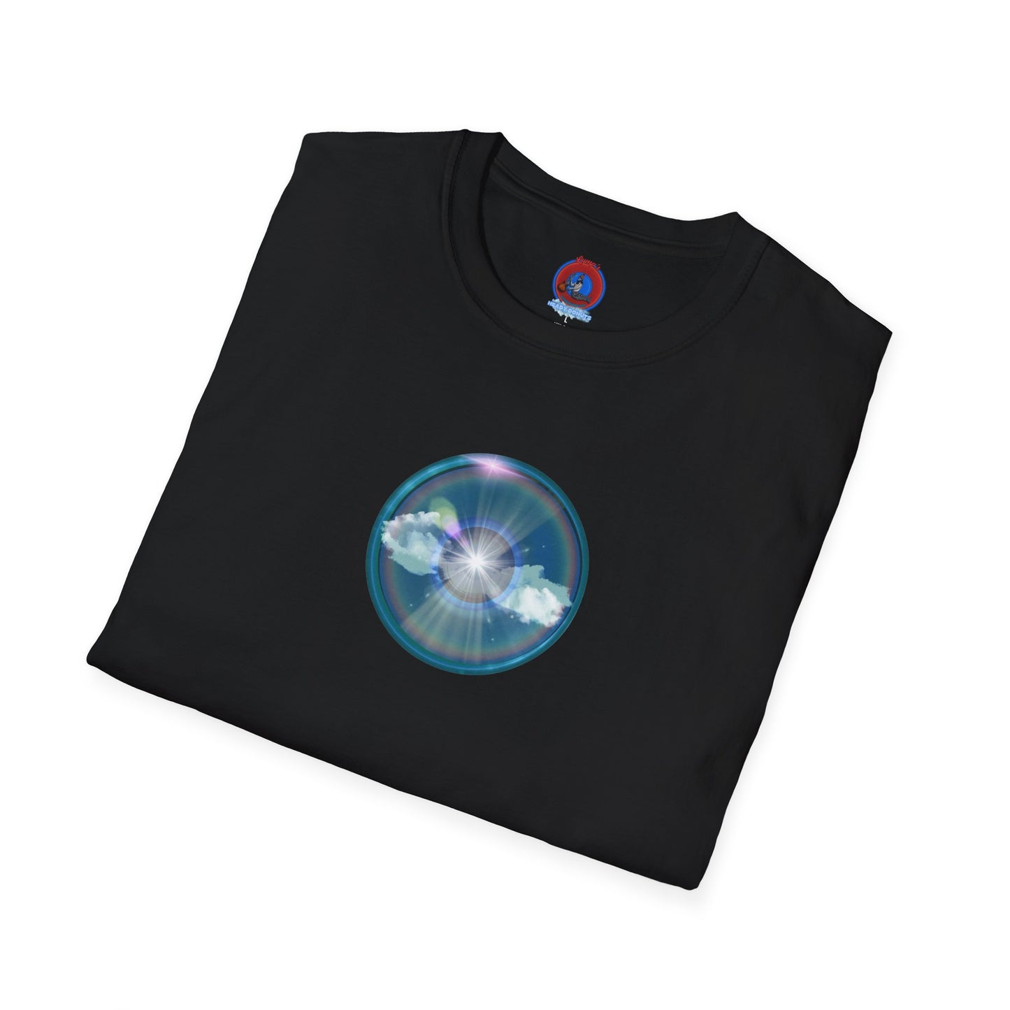Classic Donut Tee - Unisex Soft-Style - "The Original Divided Donut' - light blue sky donut