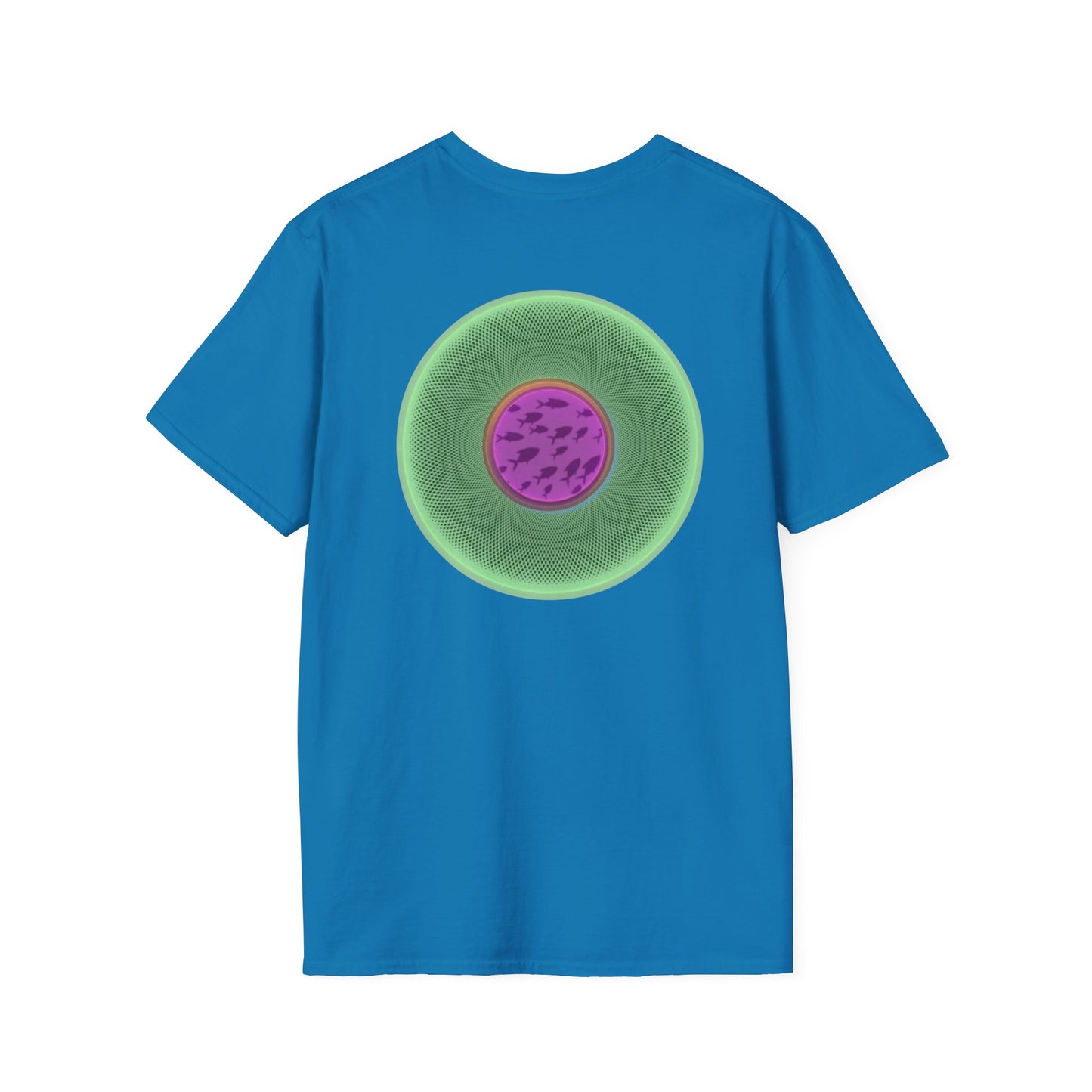 Classic Donut Tee - Unisex Soft-Style - "Swimming By" - variant 1 - series 1.0 - florescent green donut