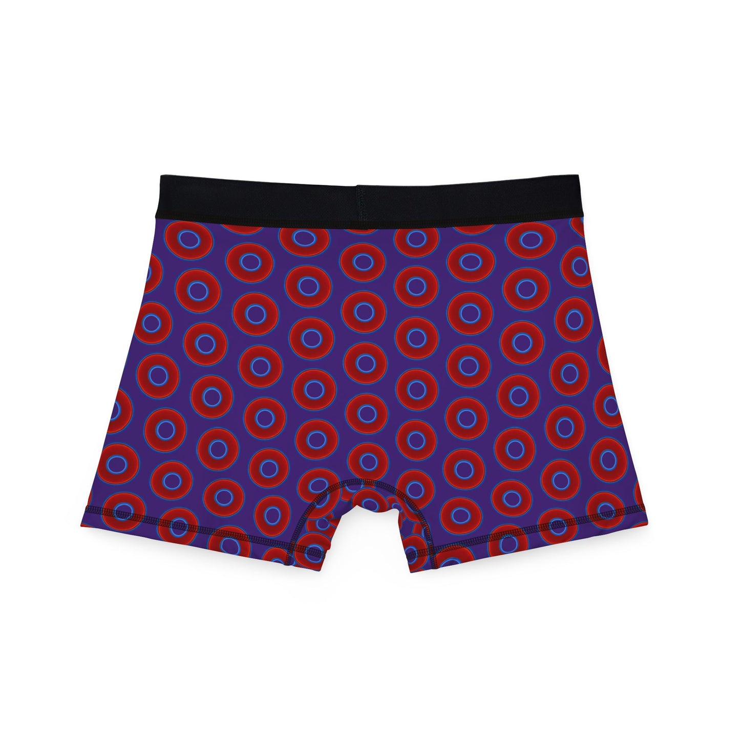Men's Donut Boxers - red vivid donuts w/purple background