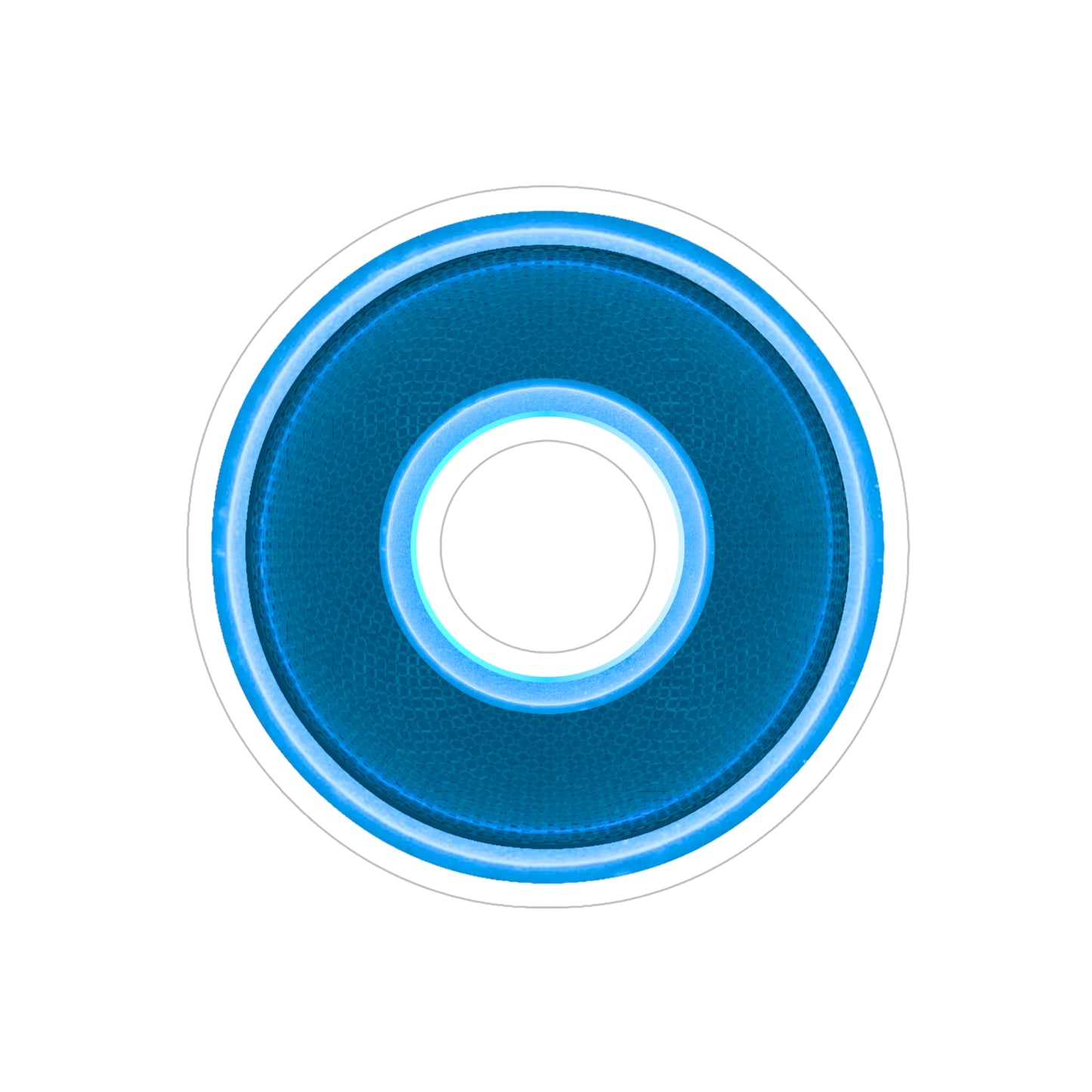 Donut Bumper/Outdoor Sticker - "Plain Jane Donut" - series 1.0 - variant - 2 - blue/blue donut - [Die-Cut] 6"x 6"