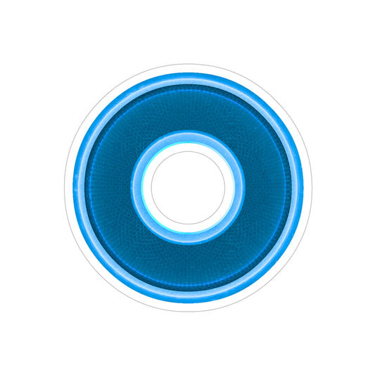 Donut Bumper/Outdoor Sticker - "Plain Jane Donut" - series 1.0 - variant - 2 - blue/blue donut - [Die-Cut] 6"x 6"