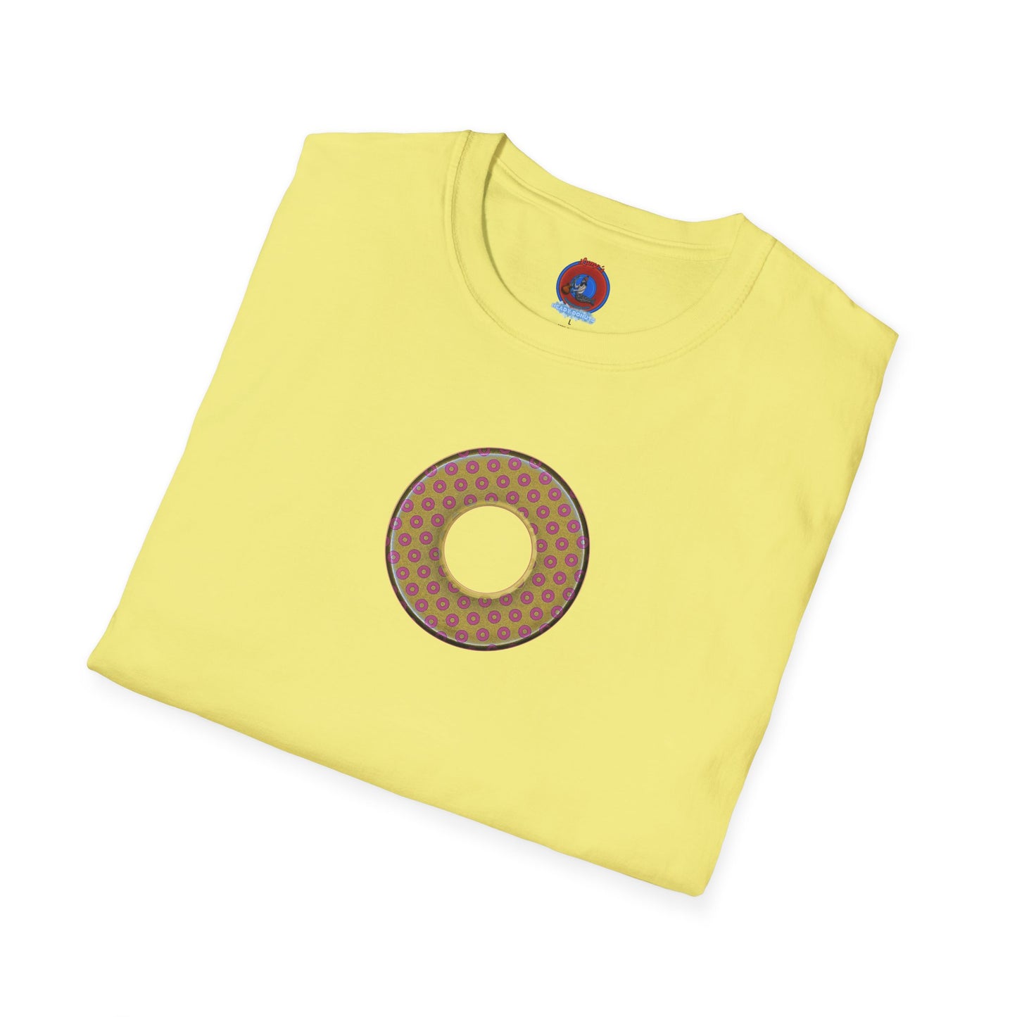 Plain Donuts/Unisex Soft-Style - "Plain Electric Paradoxical Donuts" - gold/pink donuts
