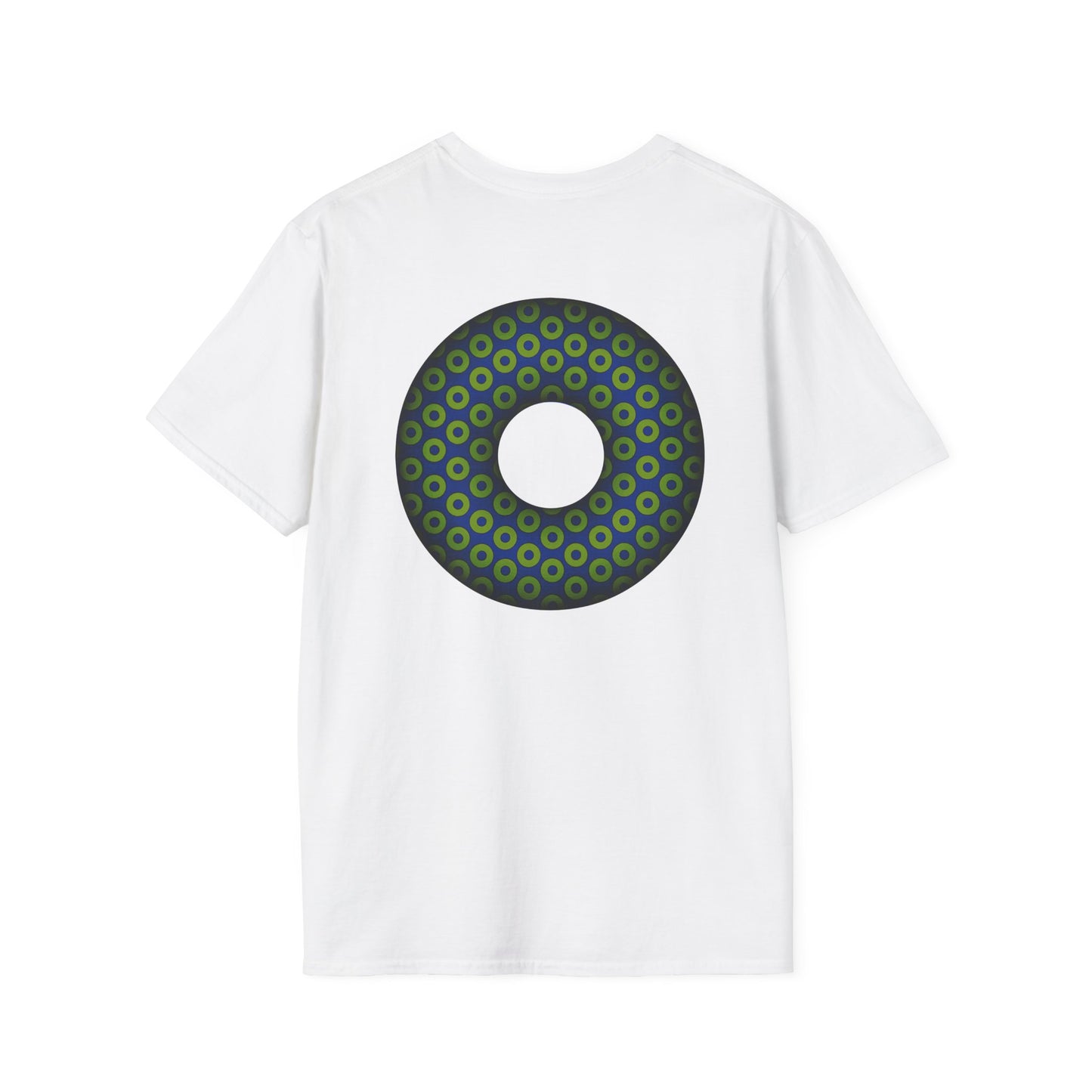 Plain Donuts/Unisex Soft-Style - "Plain Paradoxical Grided Donuts" - lime/dark blue donuts
