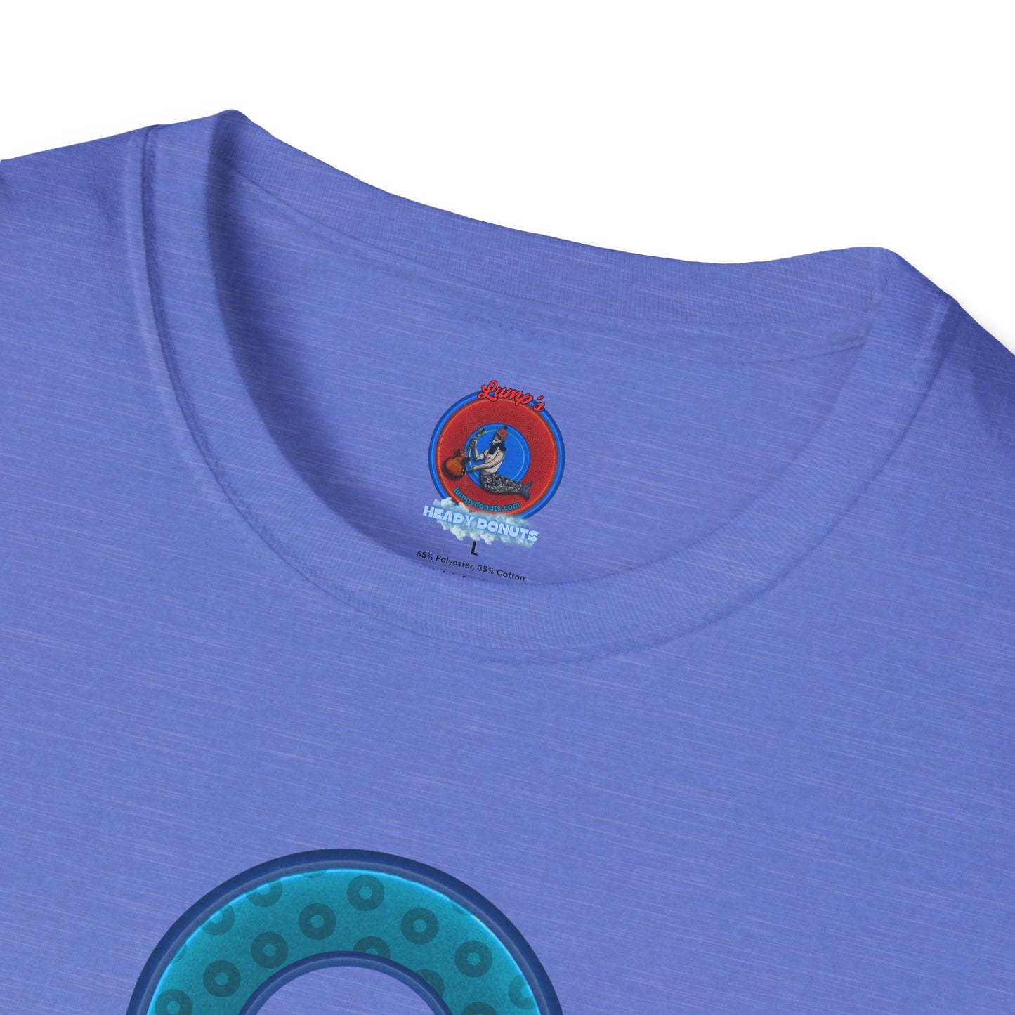 Plain Donuts/Unisex Soft-Style - "Plain Wide Mouthed Paradoxical Donuts" - aquamarine/dark blue donuts