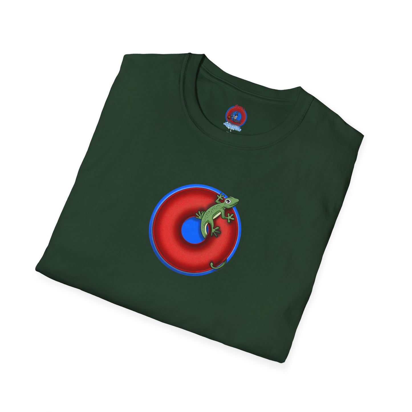 Classic Donut Tee - Unisex Soft-Style - "Practically Extinct Tee Shirt" - plump vivid red donut- variant 2