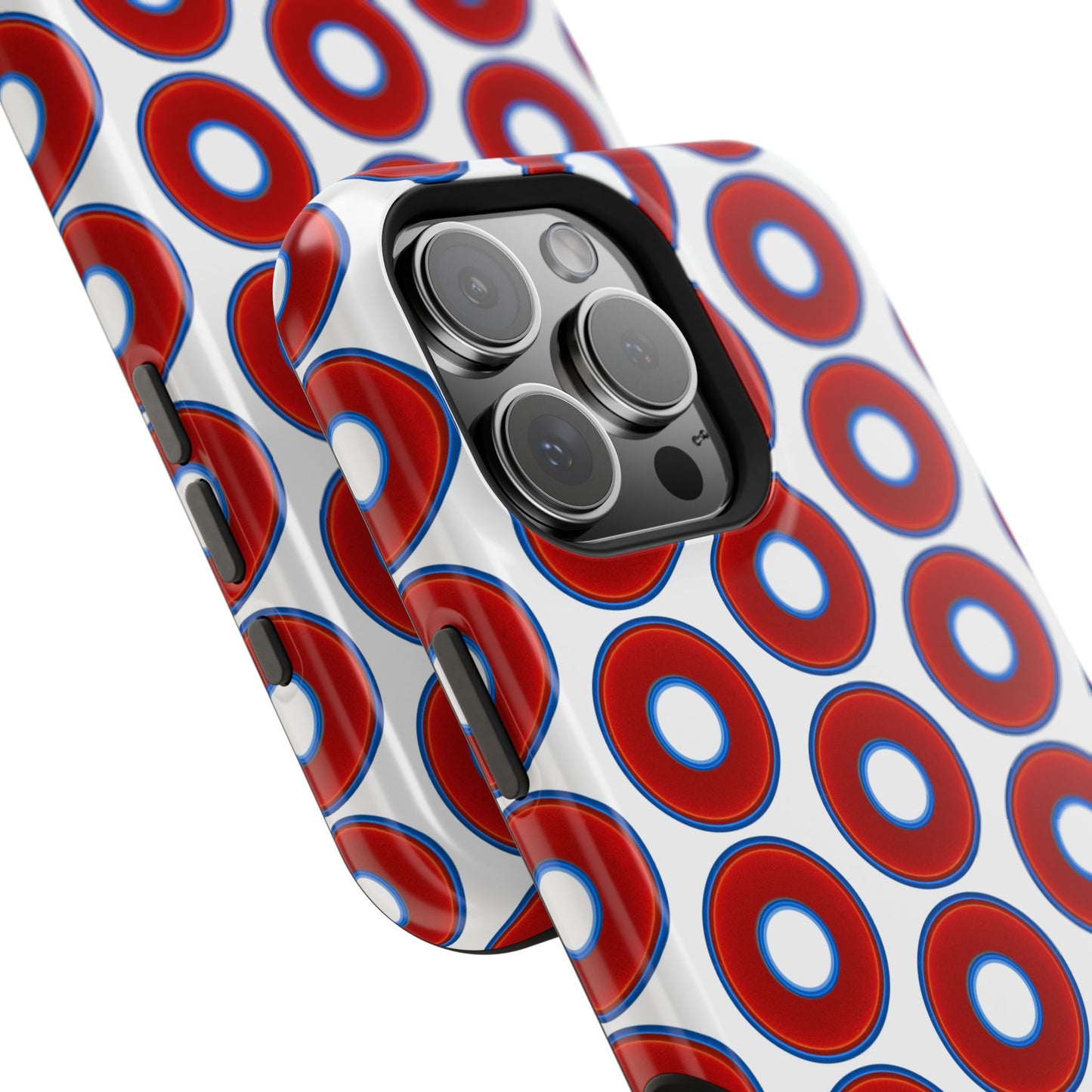 Magnetic Tough Donut Case - red vivid donut print w/white background