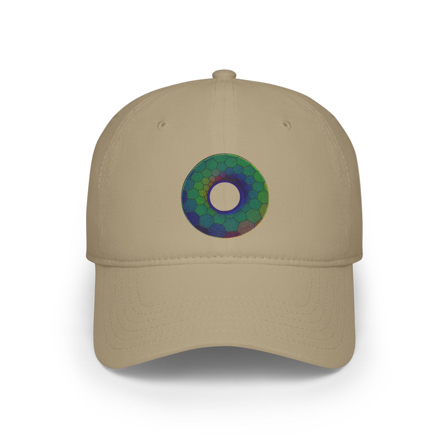 Lumpy Donut Baseball Cap - "Plain Hexadonut" - variant 3 - green hexadonut w/
