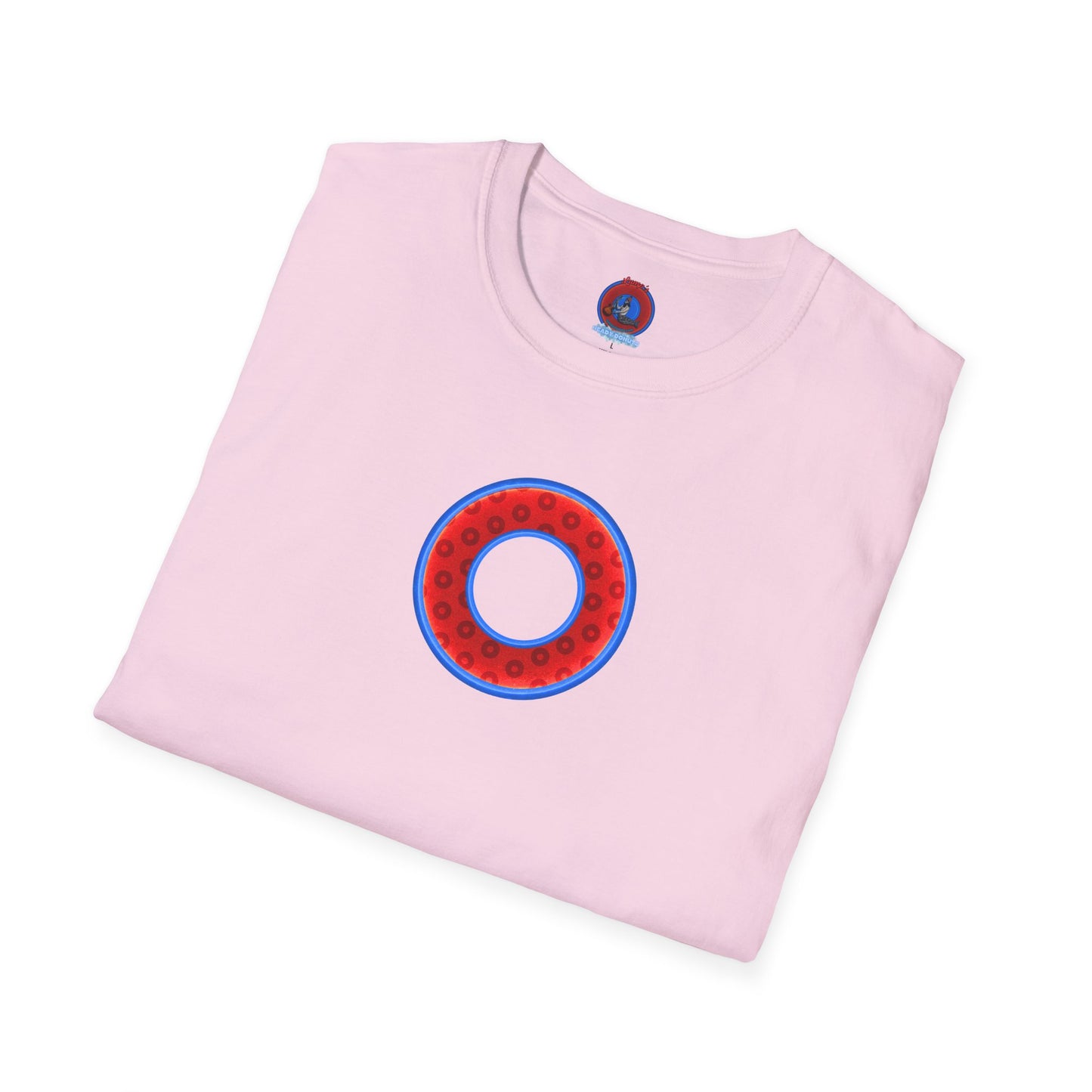 Plain Donuts/Unisex Soft-Style - "Plain Wide Mouthed Paradoxical Donuts" - red/medium royal blue donuts