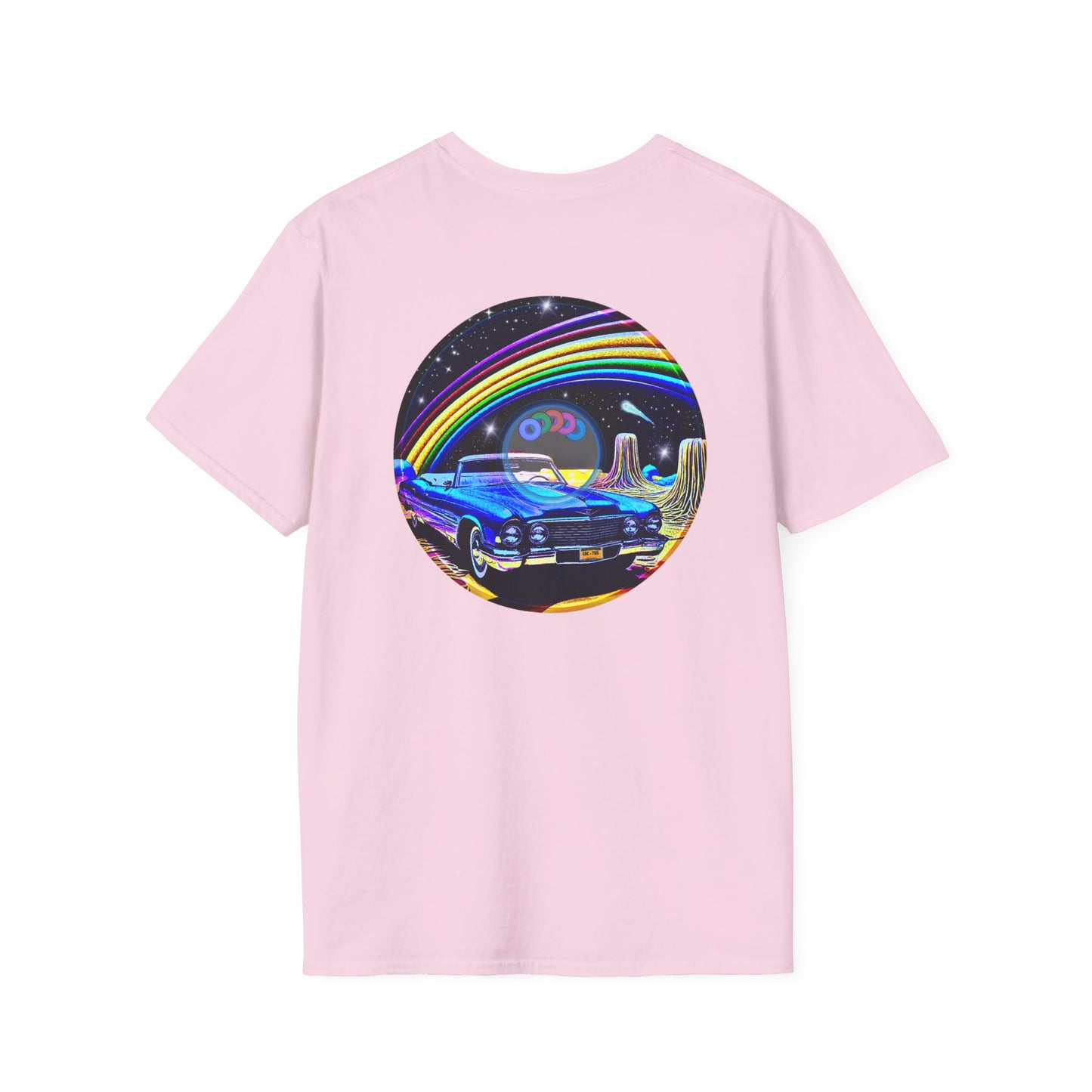 Classic Donut Tee - Unisex Soft-Style - "Halley's Caddy" - series 1.0  - variant 2 - black/picture donut