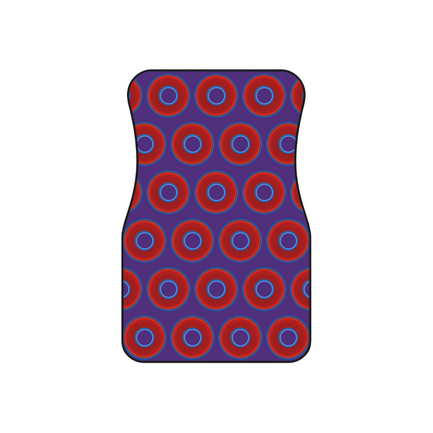 Contacted Car Mats - vivid donut print w/purple background