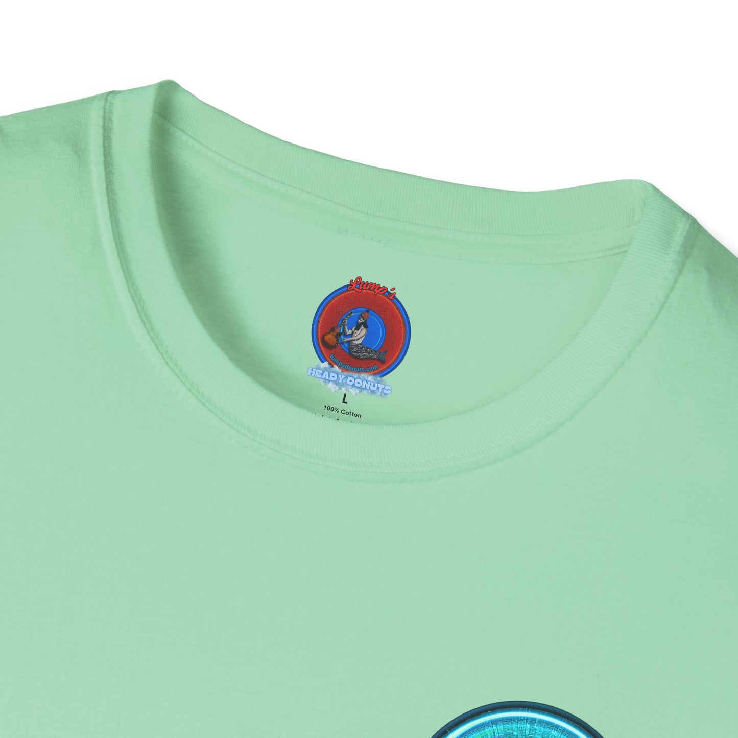 Classic Donut Tee - Unisex Soft-Style - "Donut of Life Tee" - vivid turquoise tube donut - variant 1