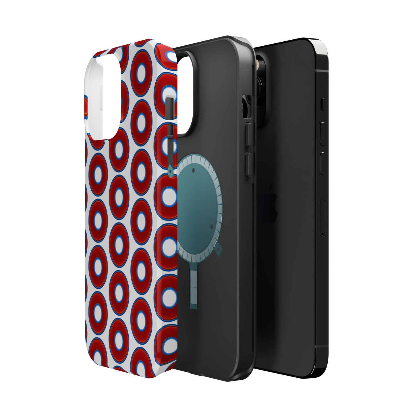 Magnetic Tough Donut Case - red vivid donut print w/white background