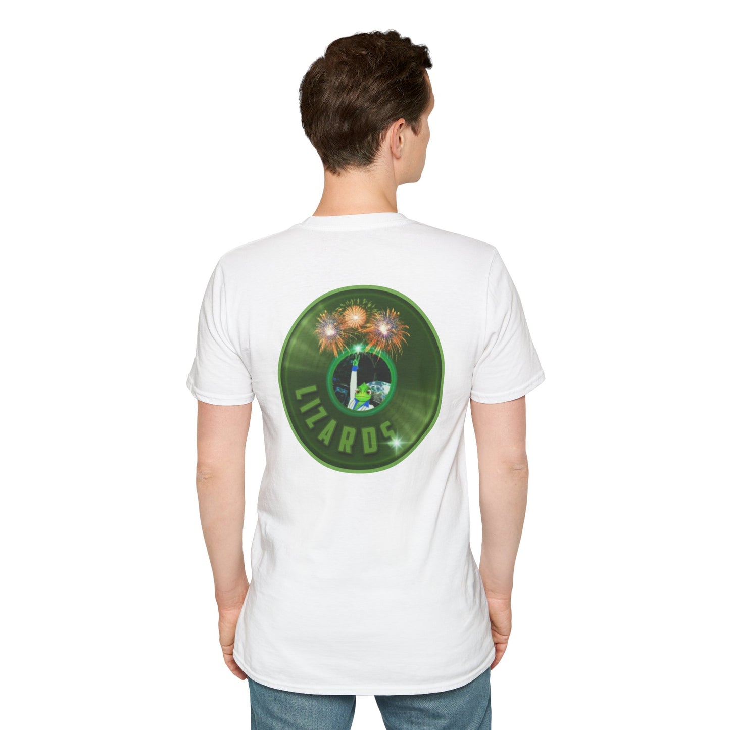 Classic Donut Tee - Unisex Soft-Style - "Rutherford's Staying Alive" - series 1.0 - variant 1 - green donut